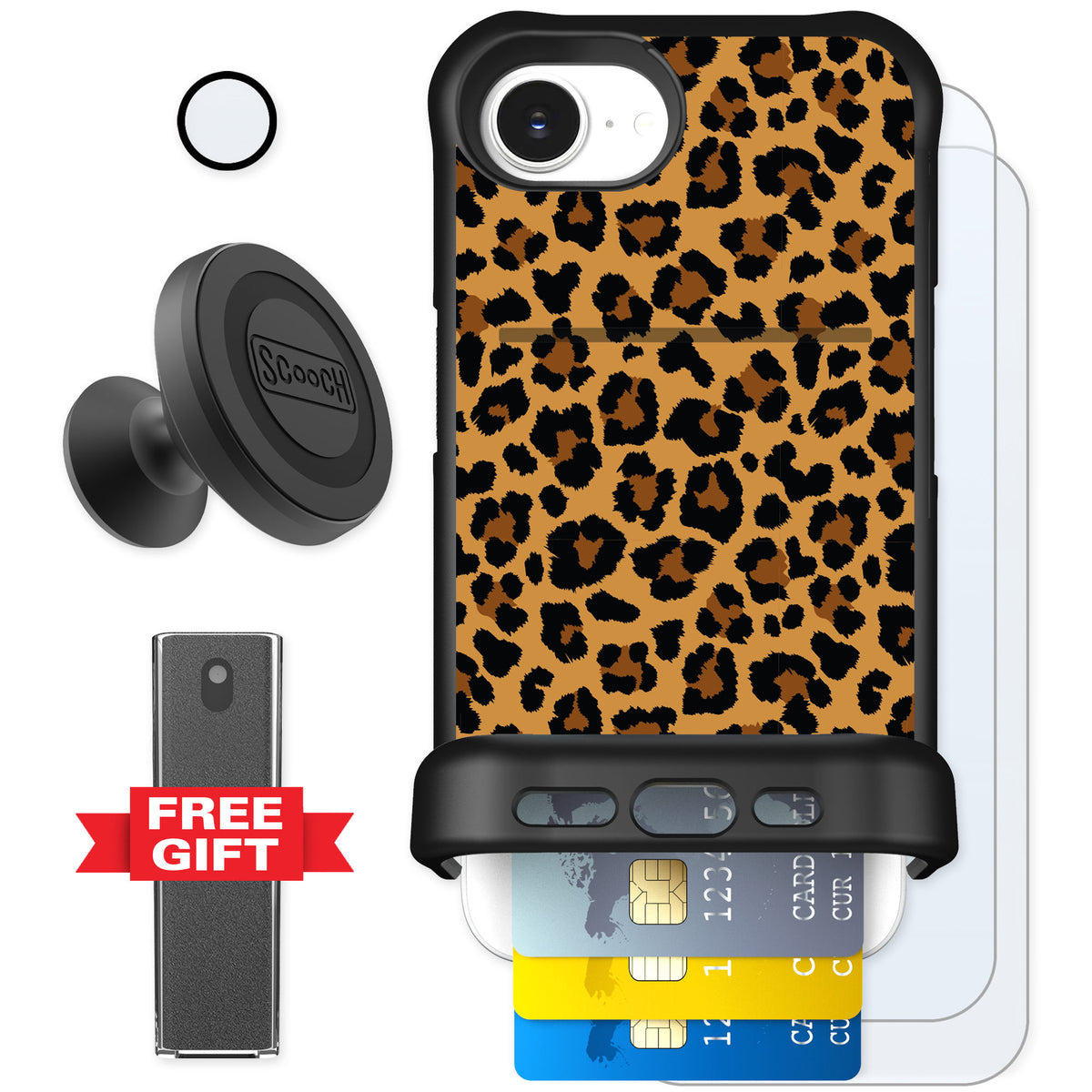 Scooch Wingmate Fierce Feline for iPhone 17e — Defender Bundle