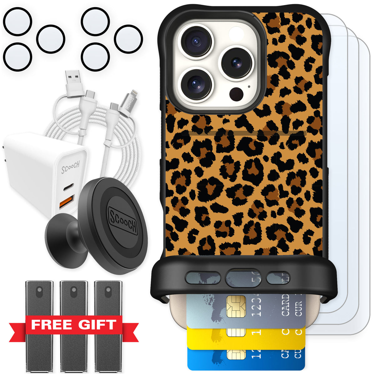 Scooch Wingmate Fierce Feline for iPhone 16 Pro — Ultimate Bundle
