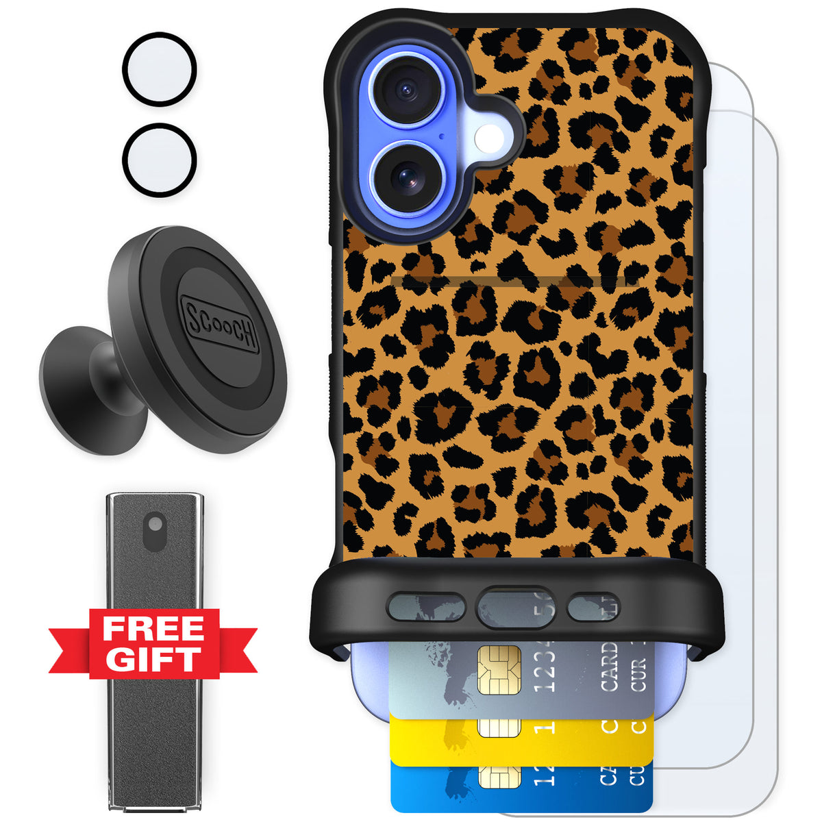 Scooch Wingmate Fierce Feline for iPhone 16 — Defender Bundle