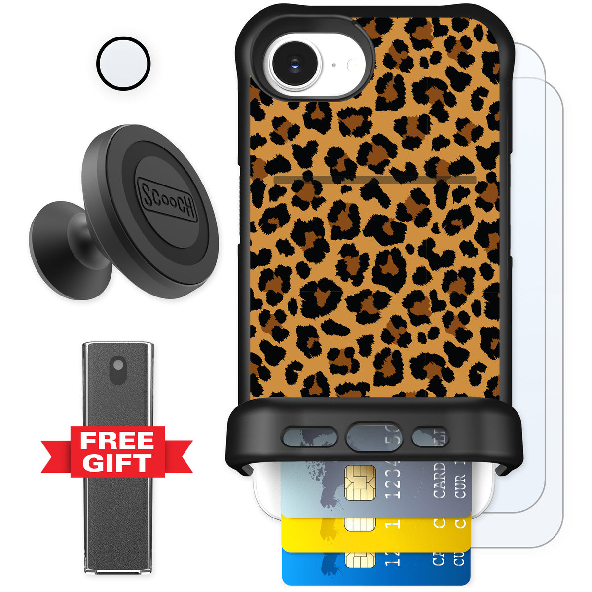 Scooch Wingmate Fierce Feline for iPhone 16e — Defender Bundle