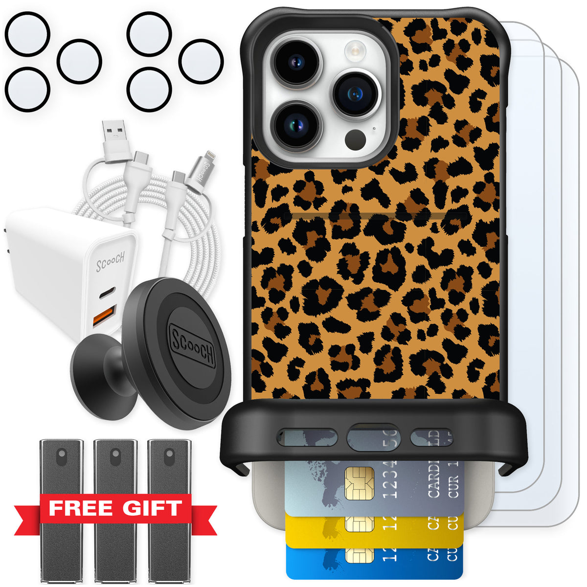 Scooch Wingmate Fierce Feline for iPhone 15 Pro Max — Ultimate Bundle