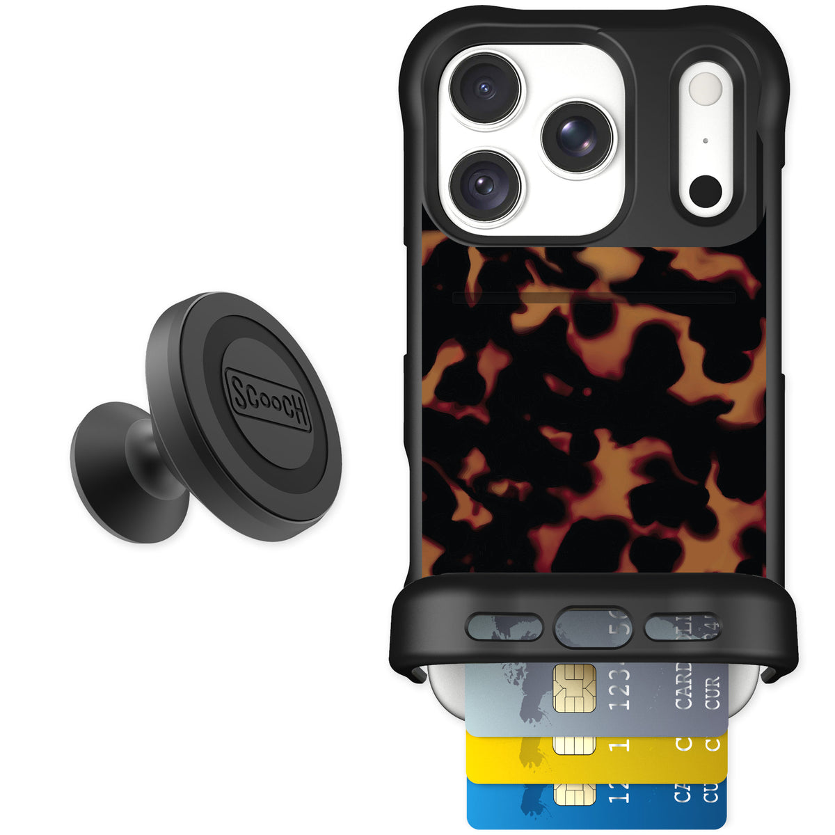 Scooch Wingmate Tortoise Shell for iPhone 18 Pro — Starter Bundle