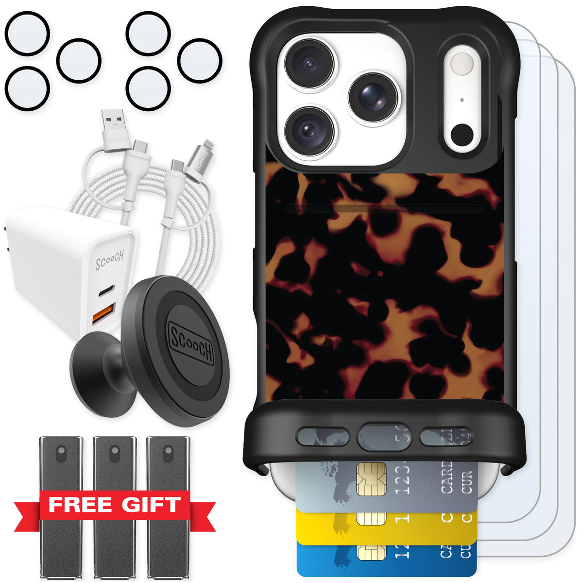 Scooch Wingmate Tortoise Shell for iPhone 18 Pro — Ultimate Bundle