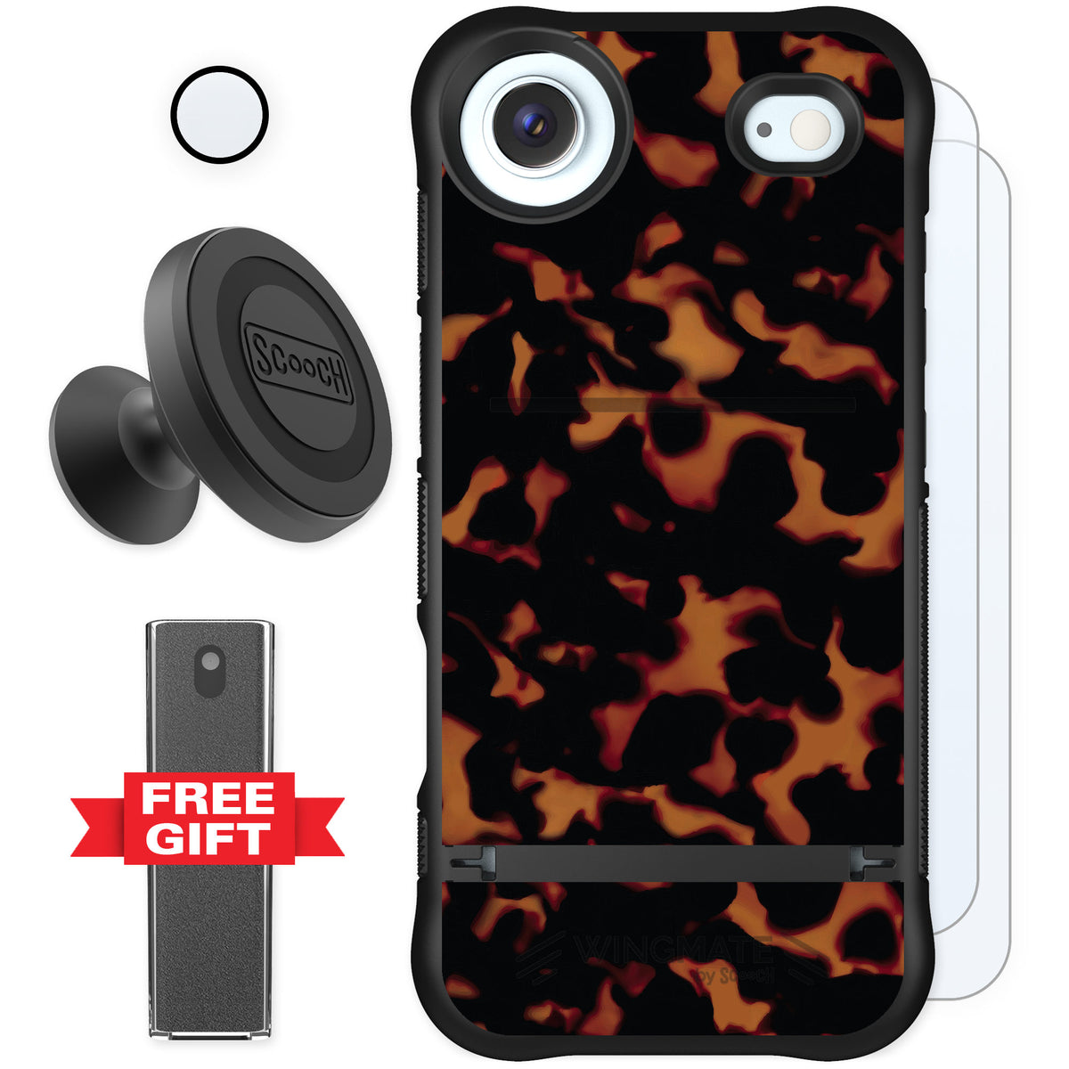 Scooch Wingmate Tortoise Shell for iPhone Air — Defender Bundle