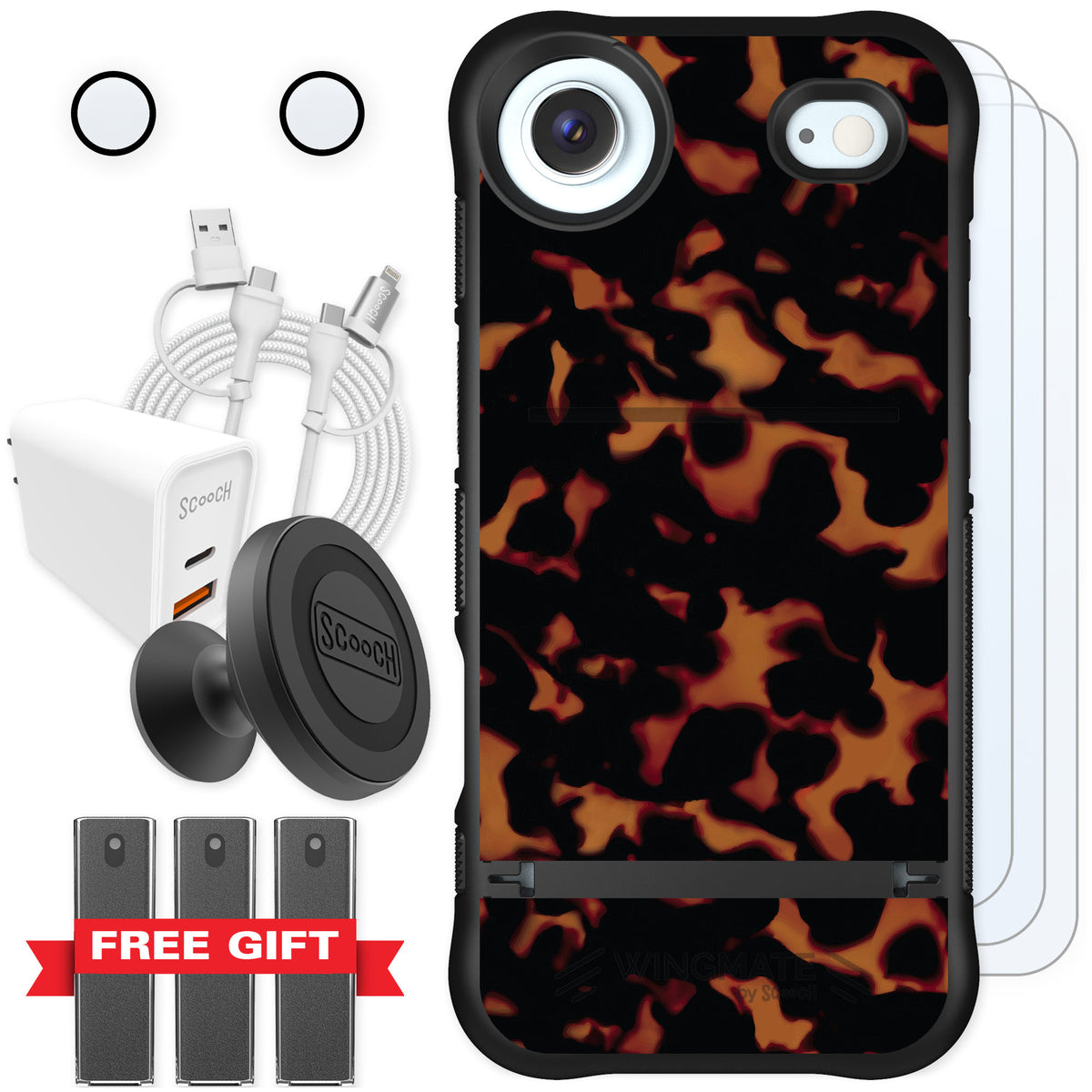 Scooch Wingmate Tortoise Shell for iPhone Air — Ultimate Bundle