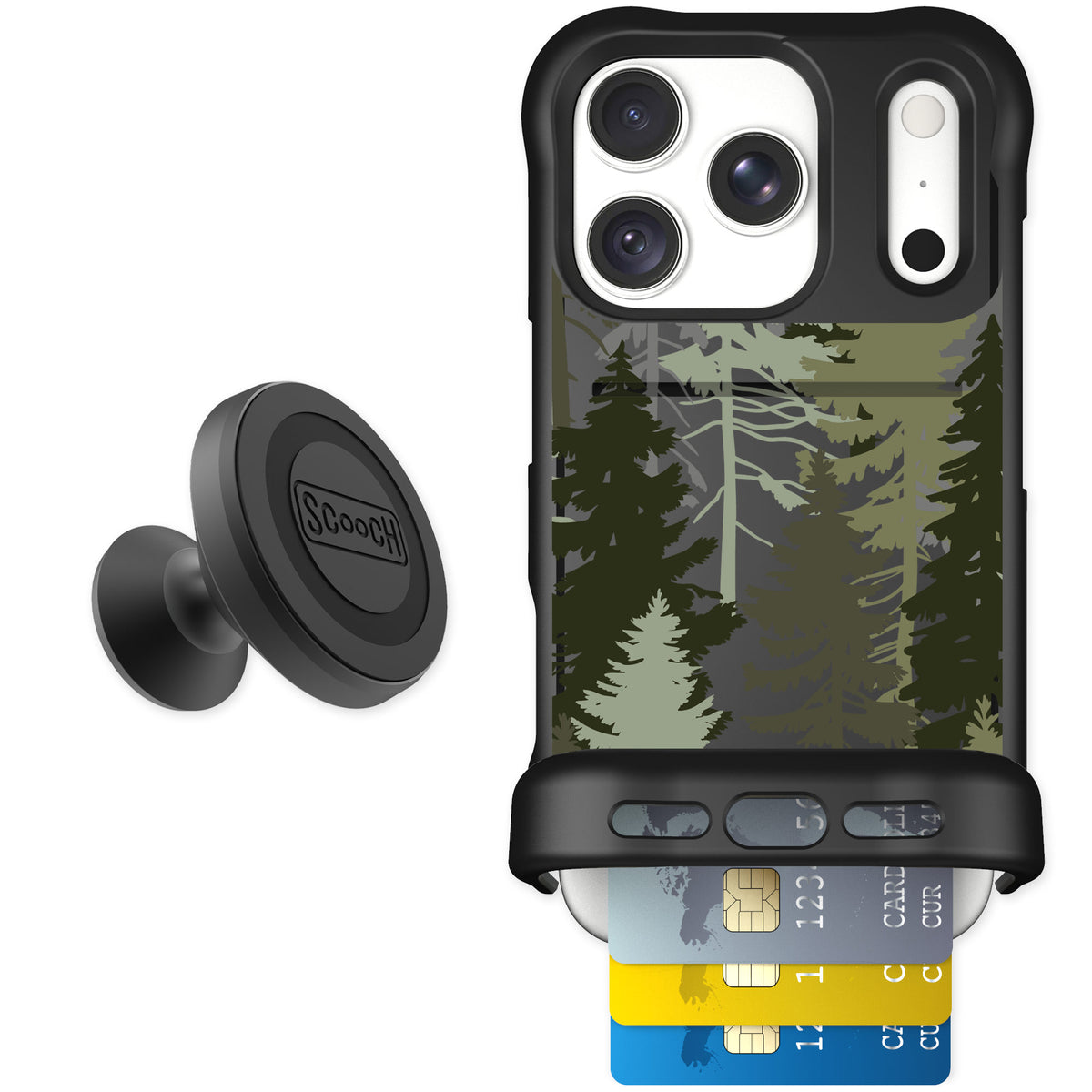 Scooch Wingmate Hidden Pines for iPhone 18 Pro — Starter Bundle