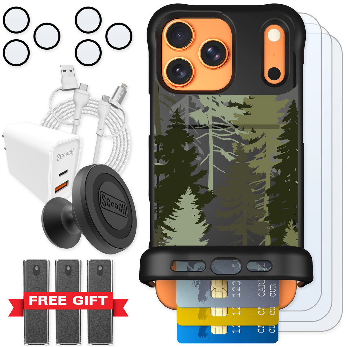 Scooch Wingmate Hidden Pines for iPhone 17 Pro Max — Ultimate Bundle