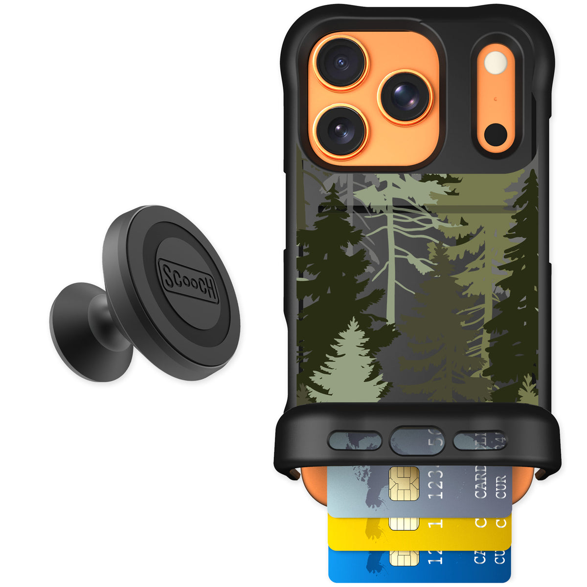 Scooch Wingmate Hidden Pines for iPhone 17 Pro — Starter Bundle