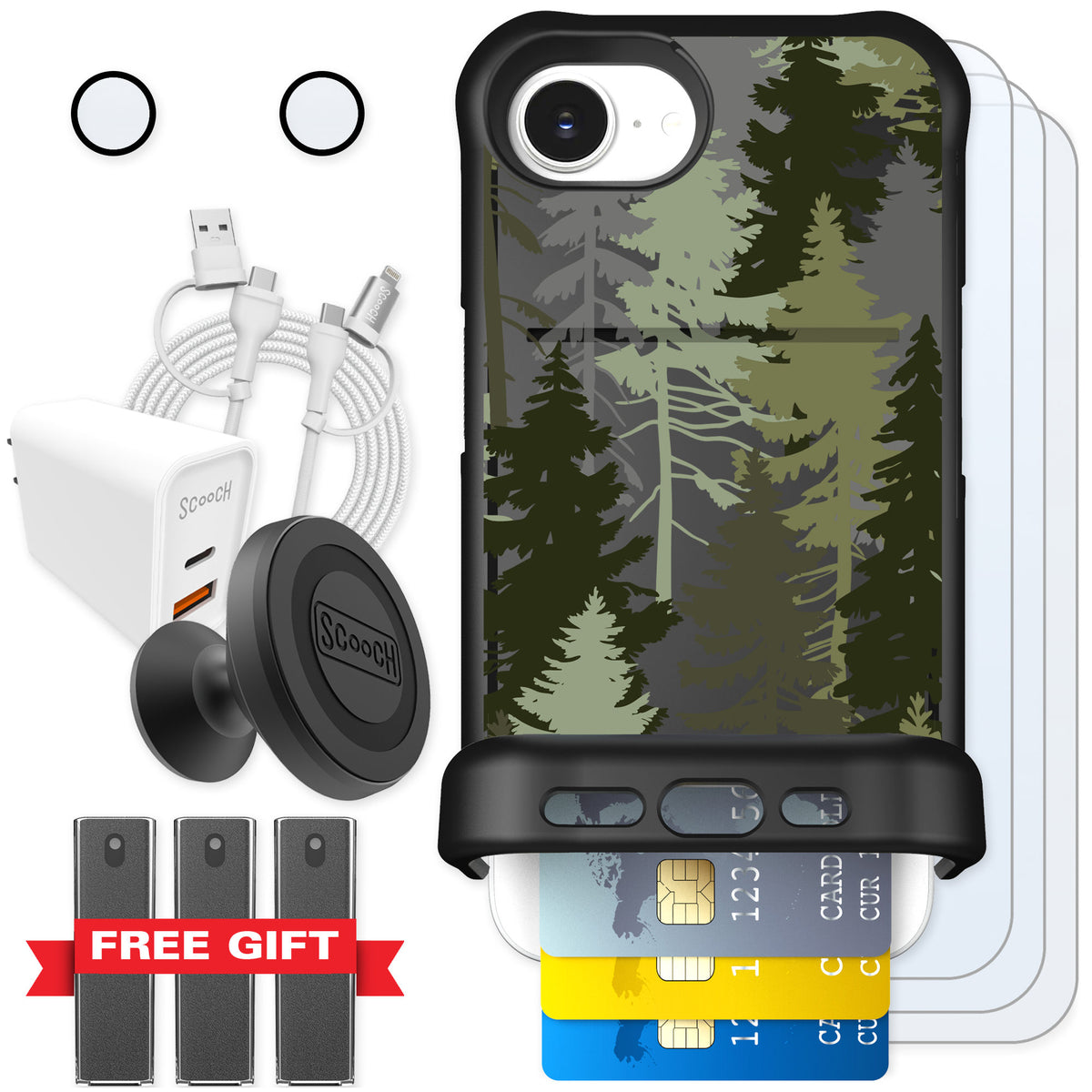 Scooch Wingmate Hidden Pines for iPhone 17e — Ultimate Bundle