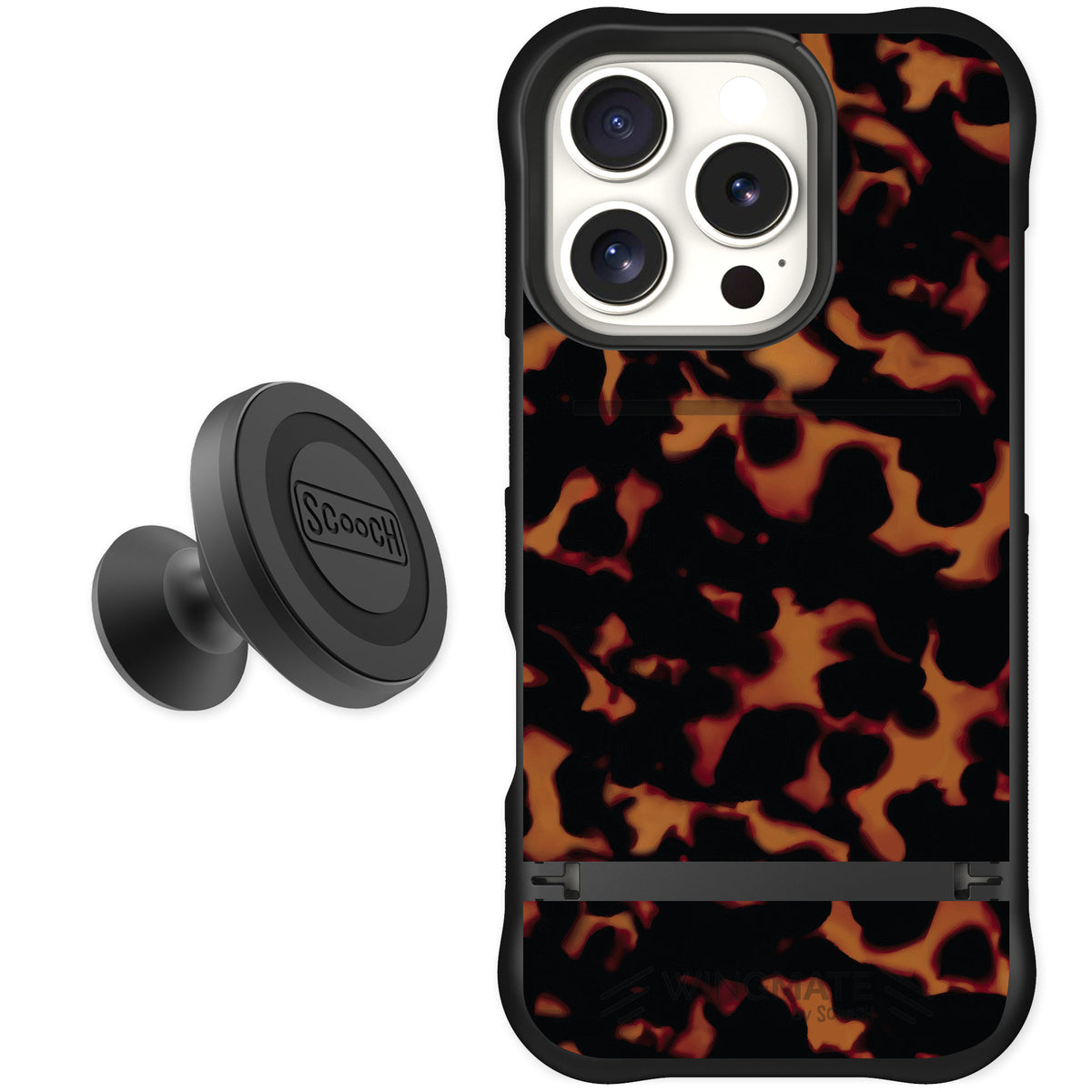 Scooch Wingmate Tortoise Shell for iPhone 16 Pro — Starter Bundle