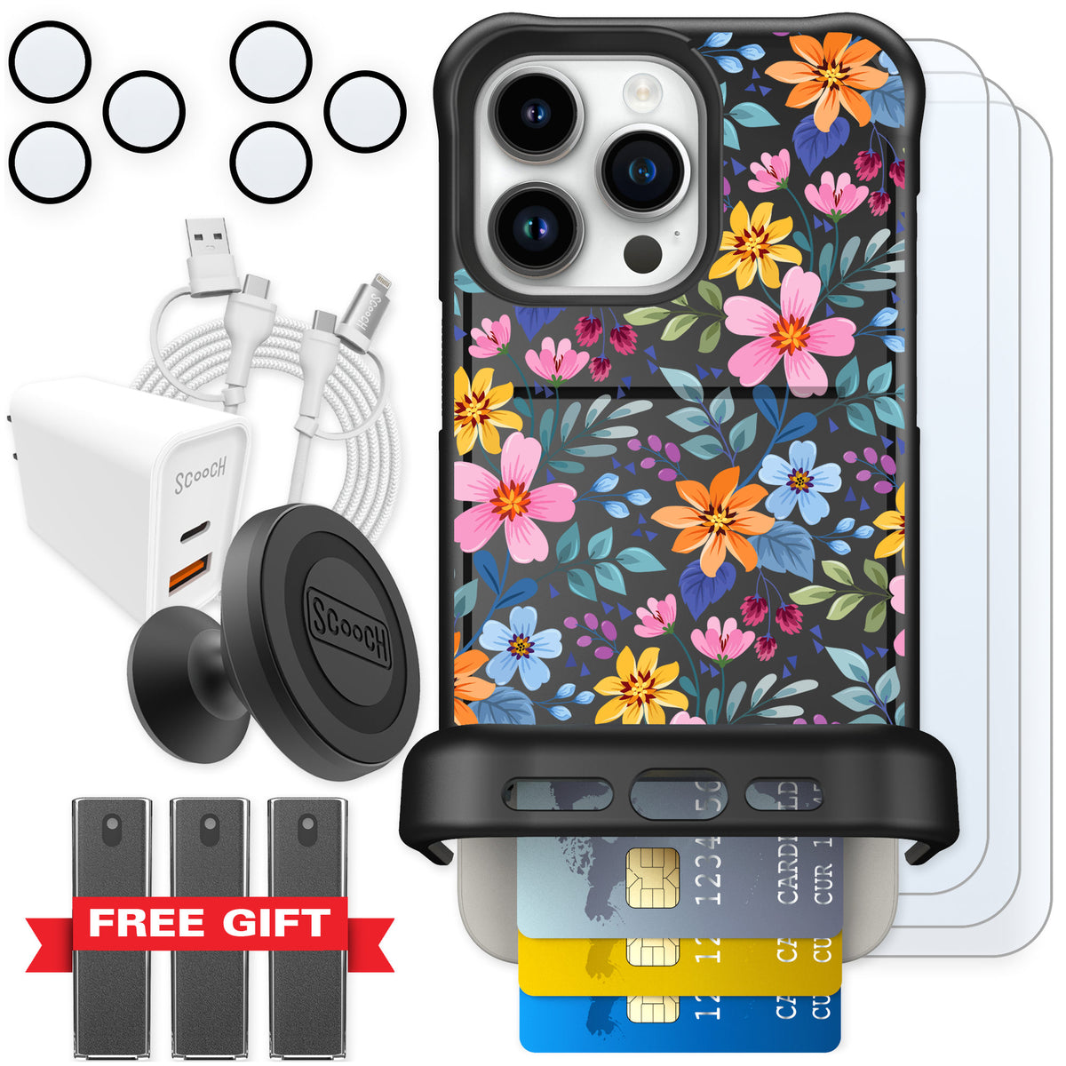 Scooch Wingmate Full Bloom for iPhone 15 Pro Max — Ultimate Bundle