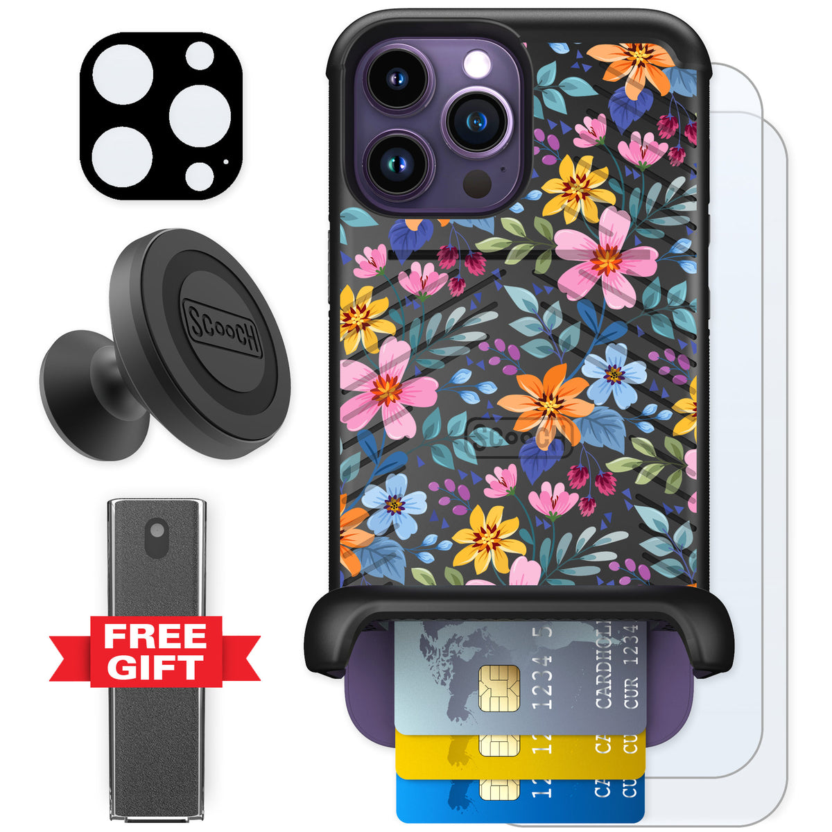 Scooch Wingmate Full Bloom for iPhone 14 Pro Max — Defender Bundle