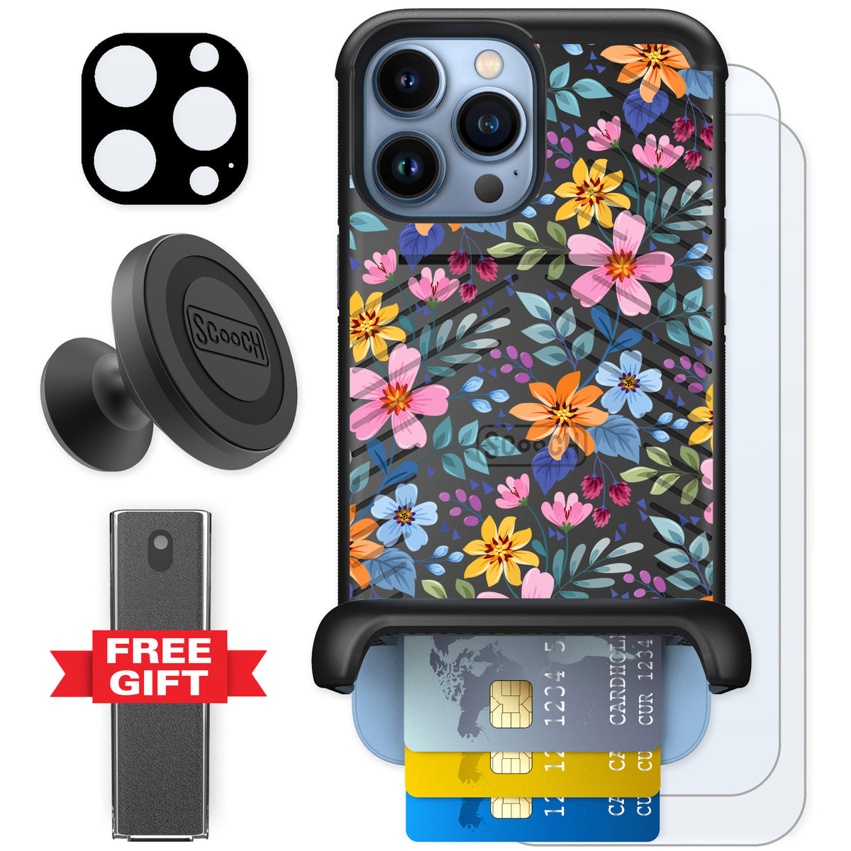 Scooch Wingmate Full Bloom for iPhone 13 Pro Max — Defender Bundle