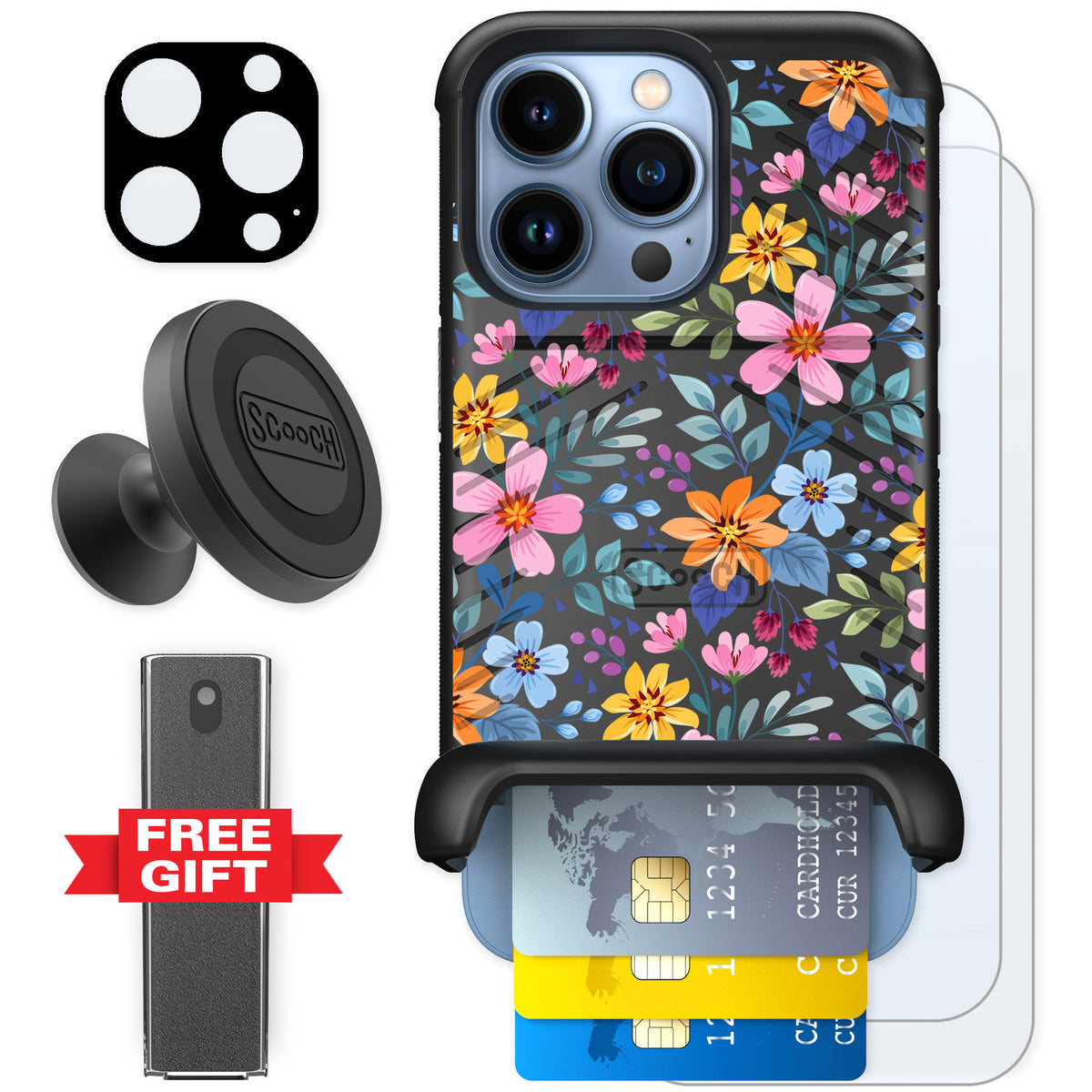 Scooch Wingmate Full Bloom for iPhone 13 Pro — Defender Bundle