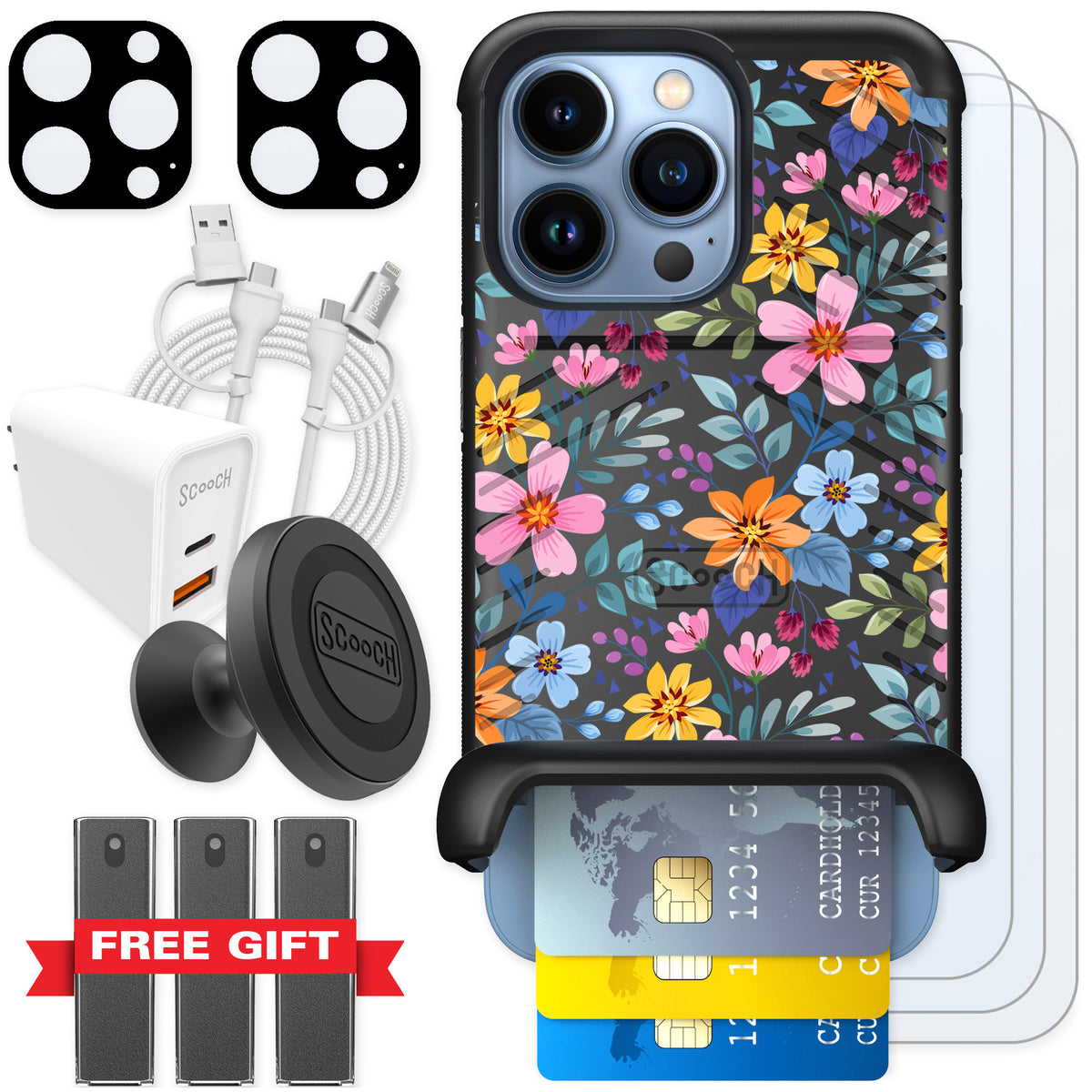 Scooch Wingmate Full Bloom for iPhone 13 Pro — Ultimate Bundle