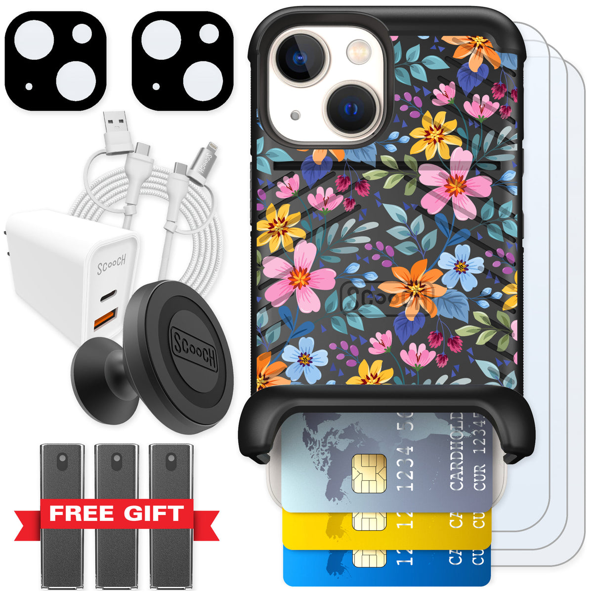 Scooch Wingmate Full Bloom for iPhone 13 mini — Ultimate Bundle