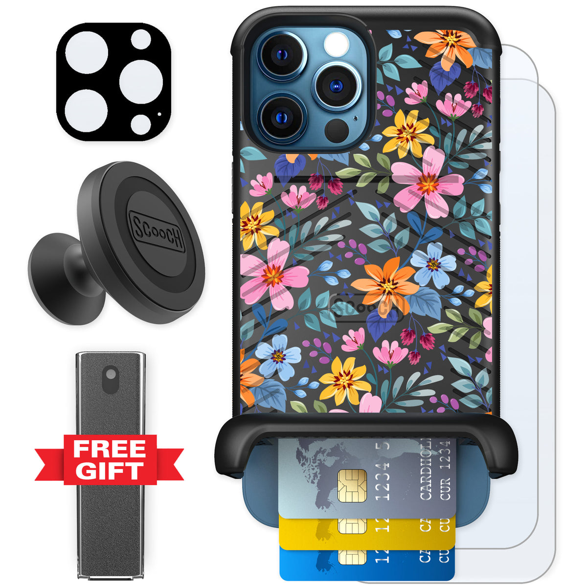 Scooch Wingmate Full Bloom for iPhone 12 Pro — Defender Bundle