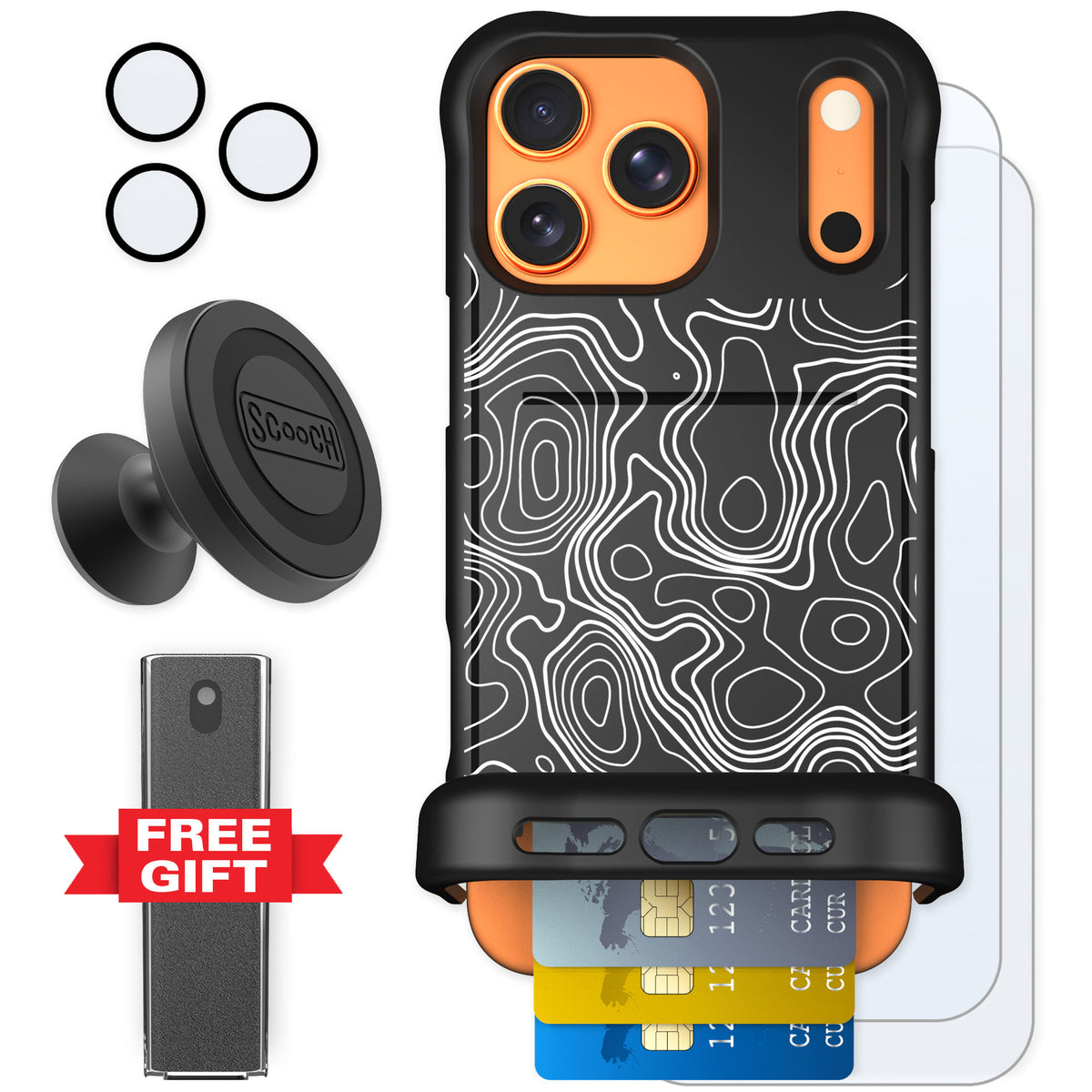 Scooch Wingmate Topography for iPhone 17 Pro Max — Defender Bundle
