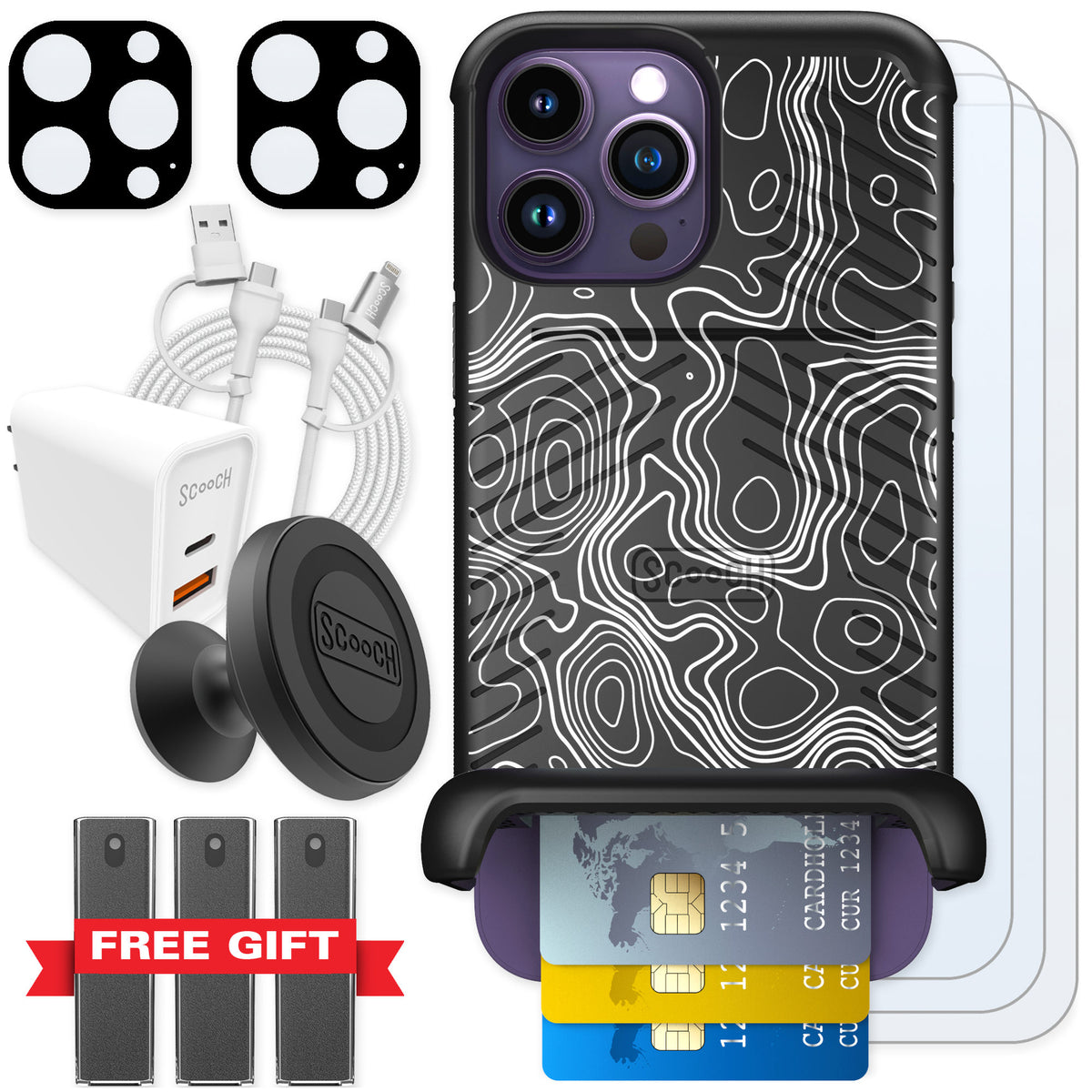Scooch Wingmate Topography for iPhone 14 Pro Max — Ultimate Bundle