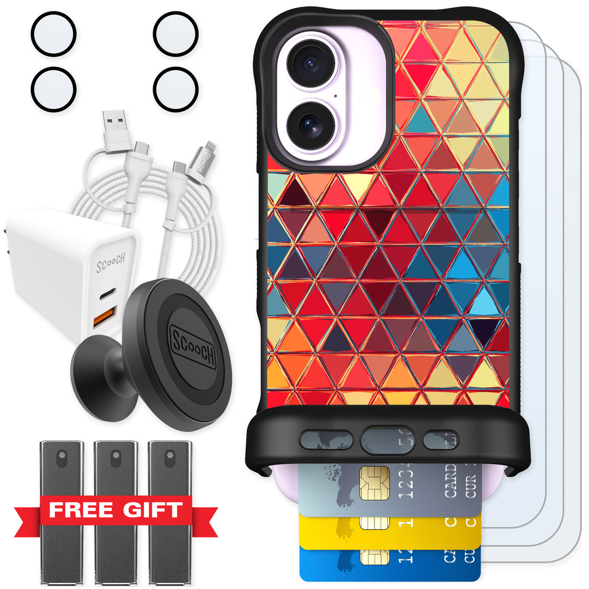 Scooch Wingmate Festive Glass for iPhone 17 — Ultimate Bundle