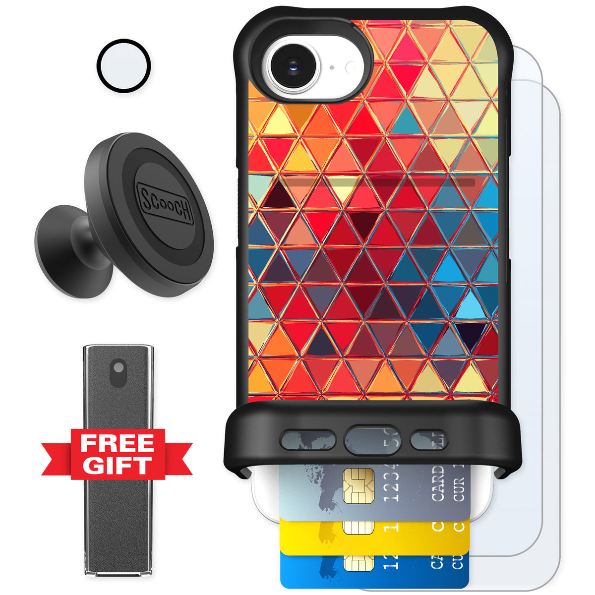 Scooch Wingmate Festive Glass for iPhone 17e — Defender Bundle