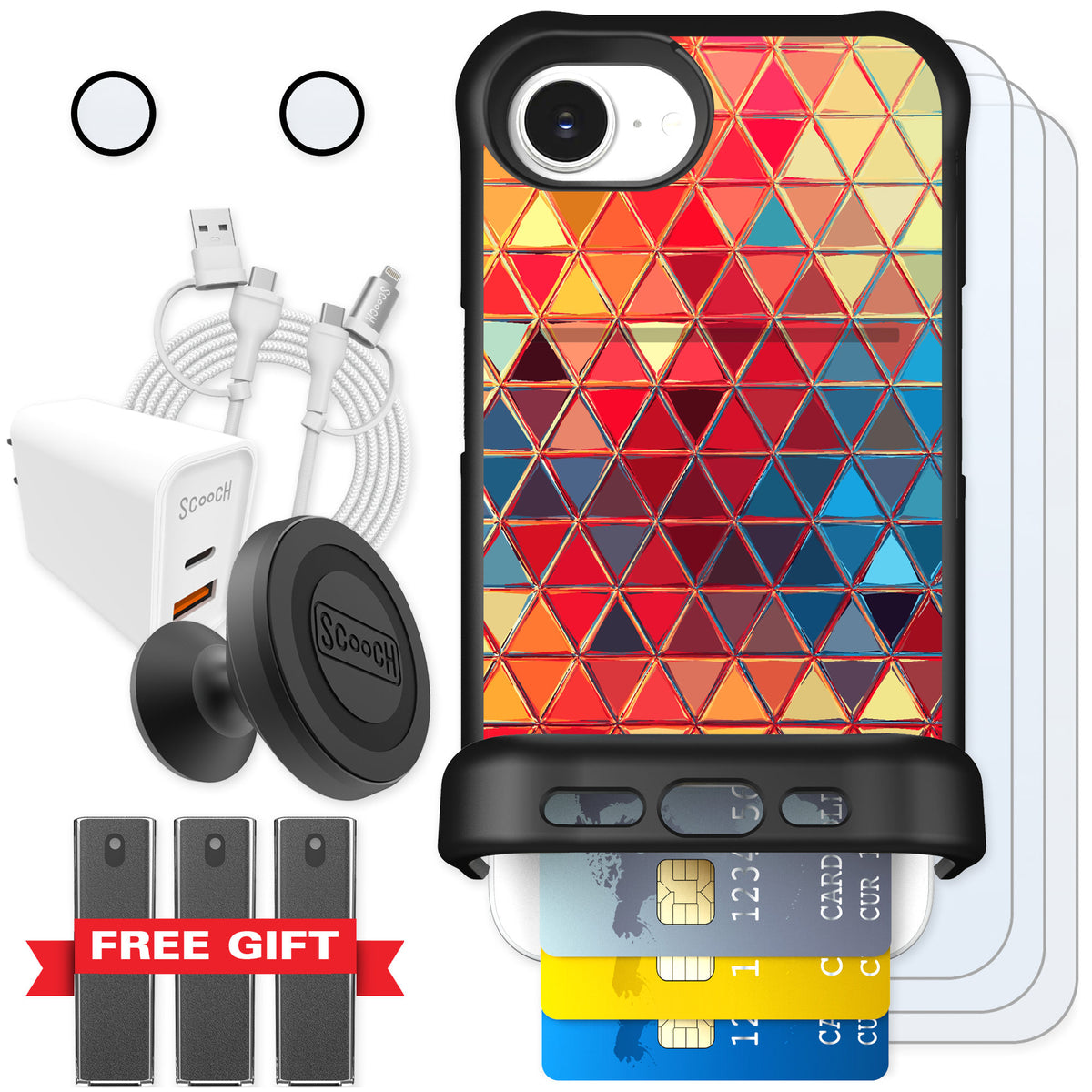 Scooch Wingmate Festive Glass for iPhone 17e — Ultimate Bundle