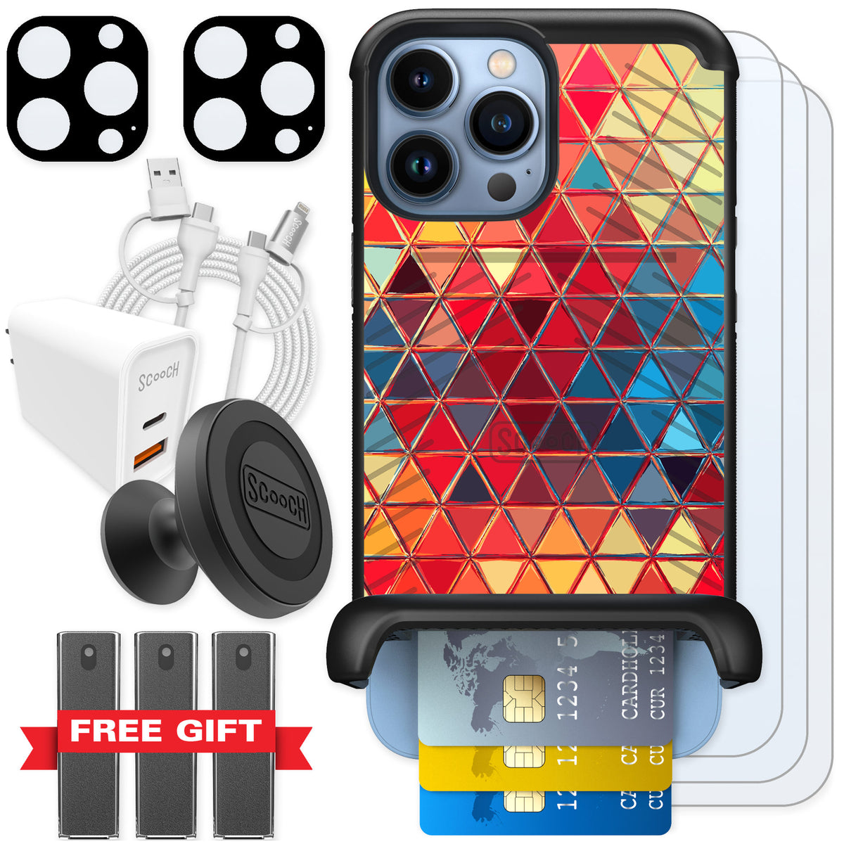 Scooch Wingmate Festive Glass for iPhone 13 Pro Max — Ultimate Bundle