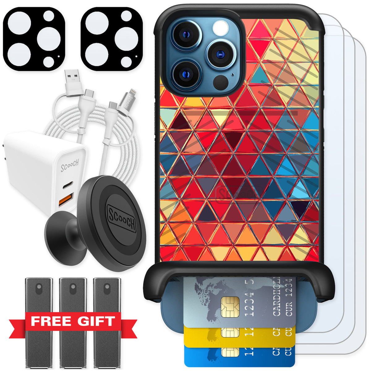 Scooch Wingmate Festive Glass for iPhone 12 Pro Max — Ultimate Bundle