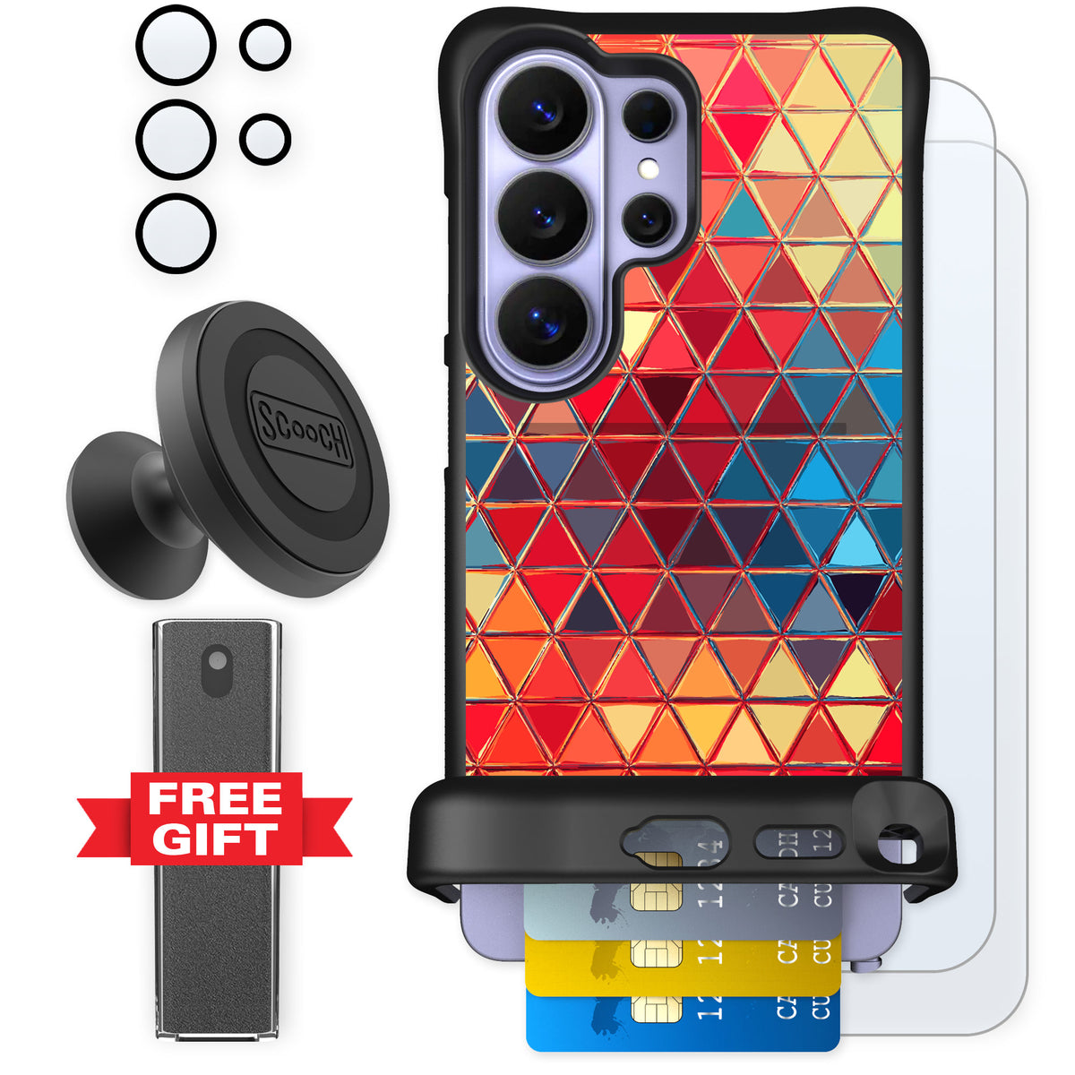 Scooch Wingmate Festive Glass for Galaxy S26 Ultra — Defender Bundle