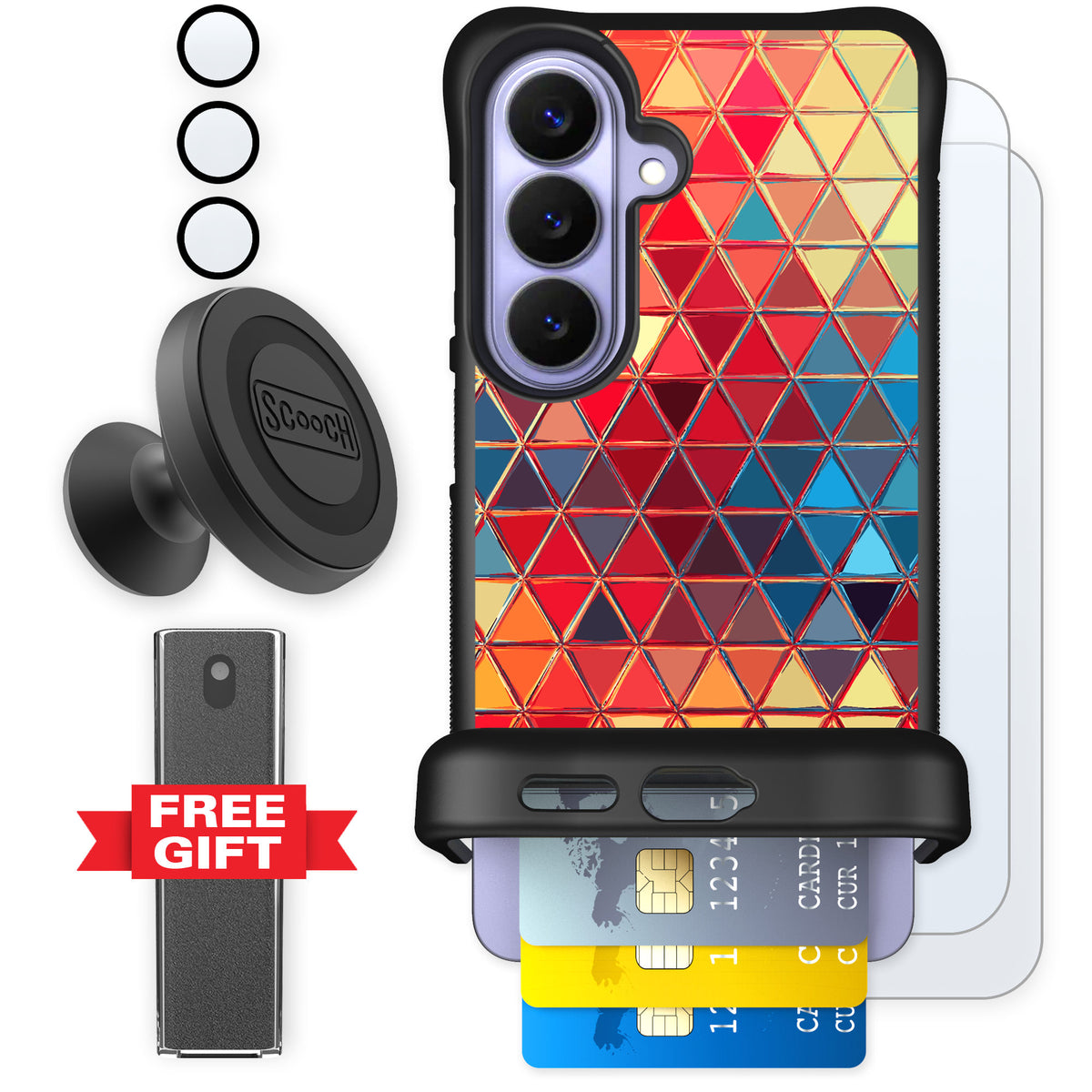 Scooch Wingmate Festive Glass for Galaxy S26 — Defender Bundle