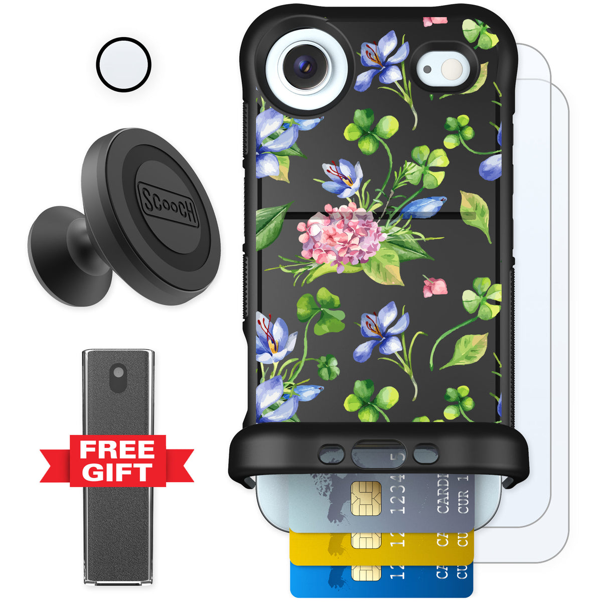 Scooch Wingmate Lucky Hydrangea for iPhone Air — Defender Bundle
