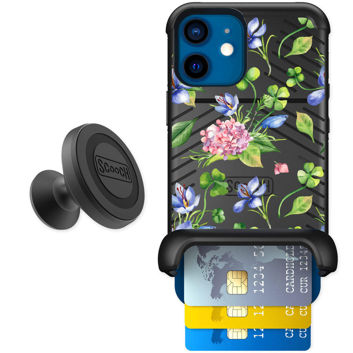 Scooch Wingmate Lucky Hydrangea for iPhone 12 mini — Starter Bundle