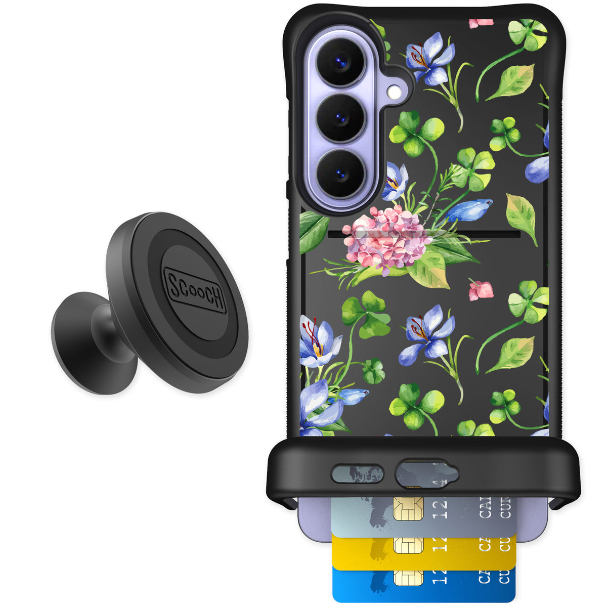 Scooch Wingmate Lucky Hydrangea for Galaxy S26+ — Starter Bundle