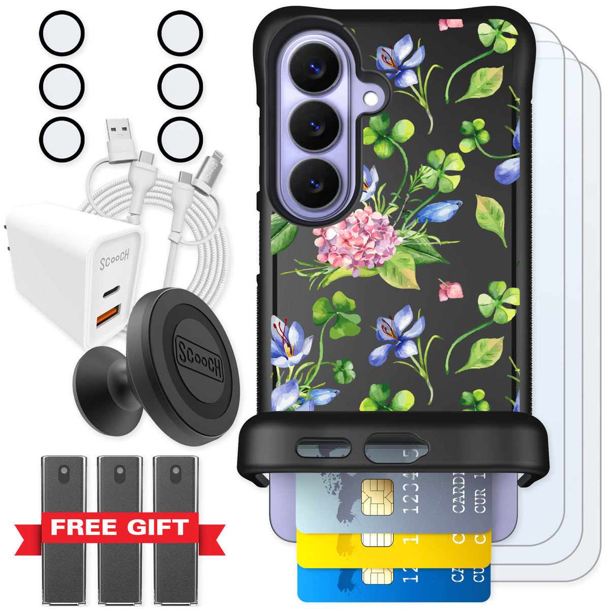 Scooch Wingmate Lucky Hydrangea for Galaxy S26 — Ultimate Bundle