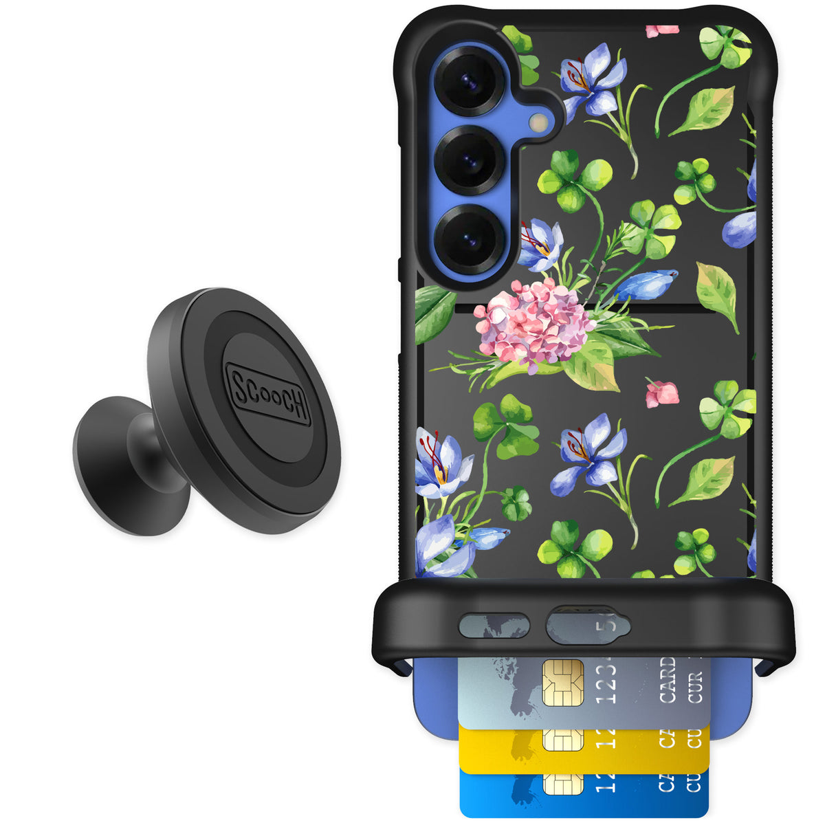 Scooch Wingmate Lucky Hydrangea for Galaxy S25+ — Starter Bundle