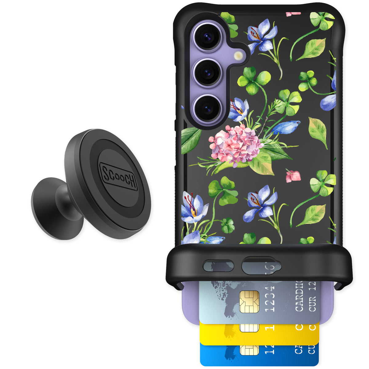 Scooch Wingmate Lucky Hydrangea for Galaxy S24 — Starter Bundle
