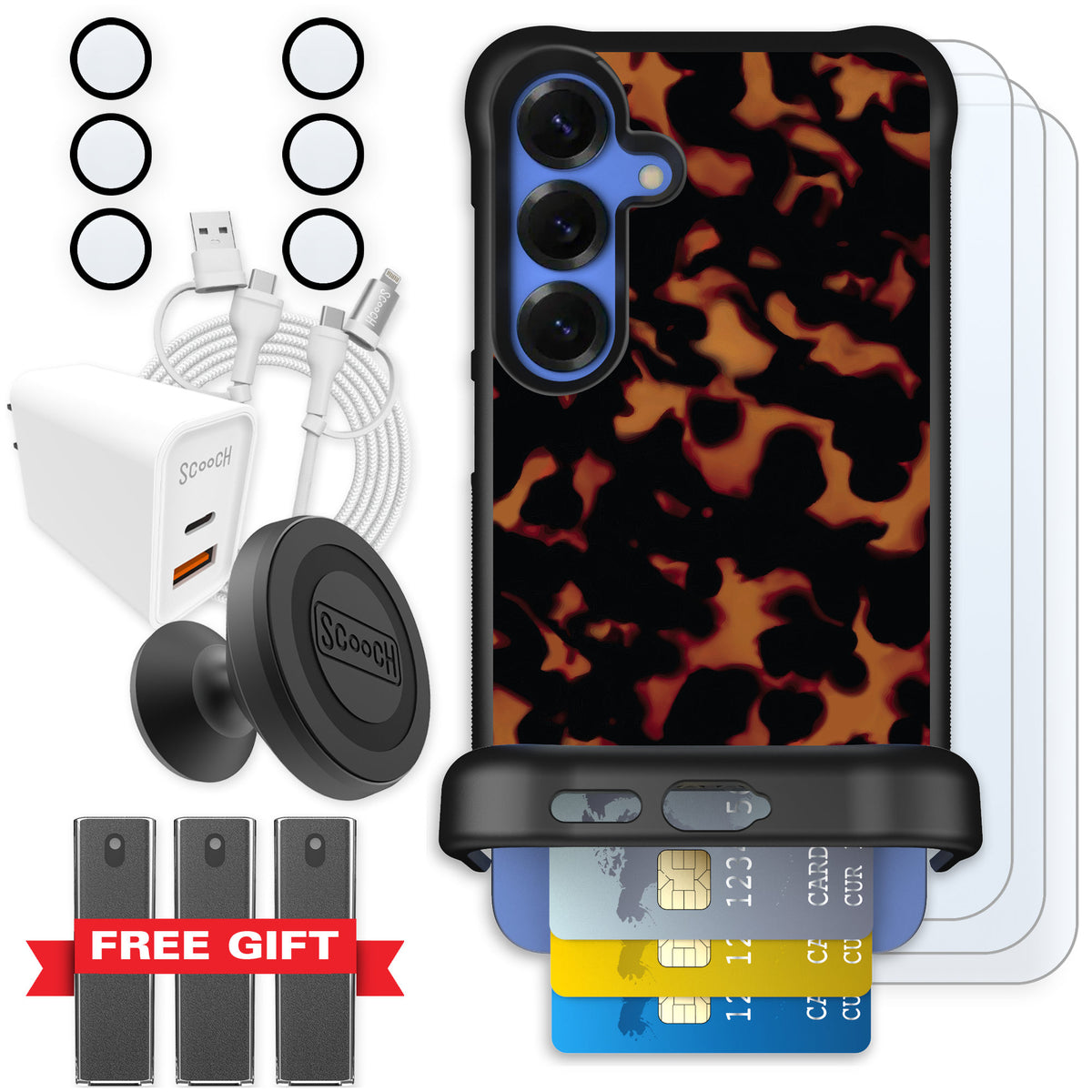Scooch Wingmate Tortoise Shell for Galaxy S25+ — Ultimate Bundle