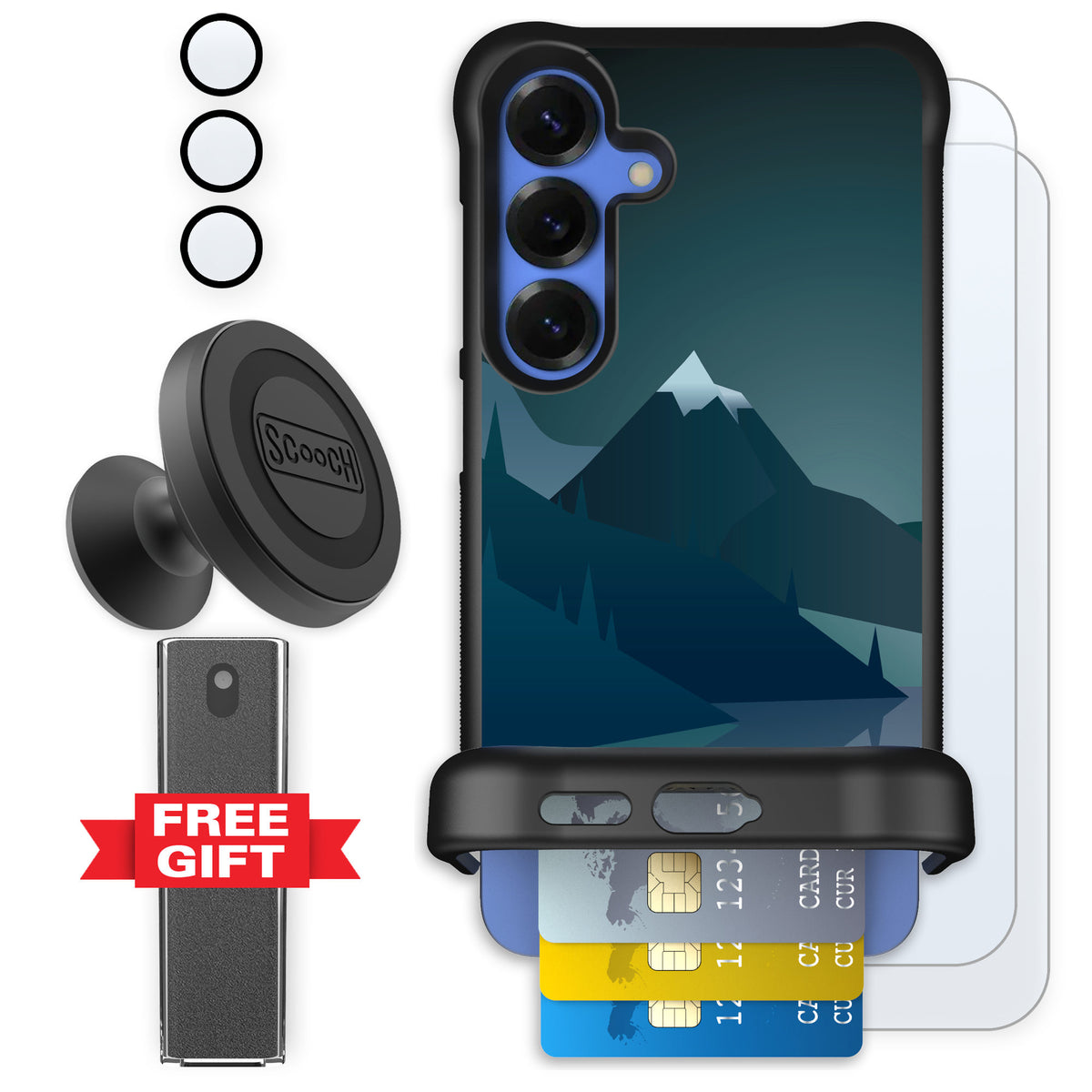 Scooch Wingmate Midnight Ridge for Galaxy S25+ — Defender Bundle