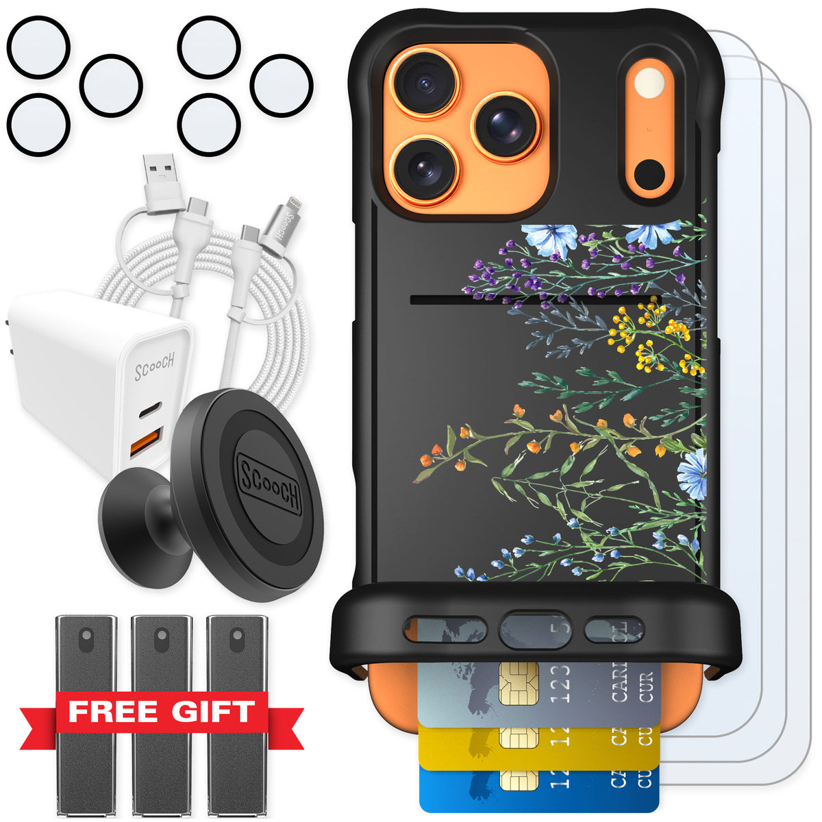 Scooch Wingmate Meadow Bloom for iPhone 17 Pro Max — Ultimate Bundle