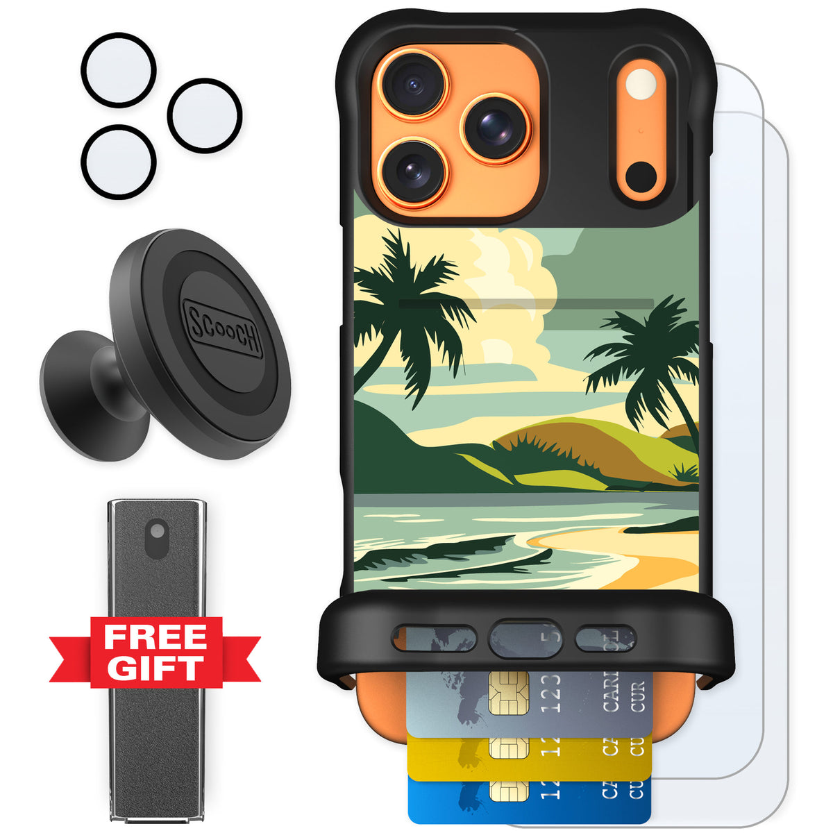 Scooch Wingmate Paradise Cove for iPhone 17 Pro Max — Defender Bundle