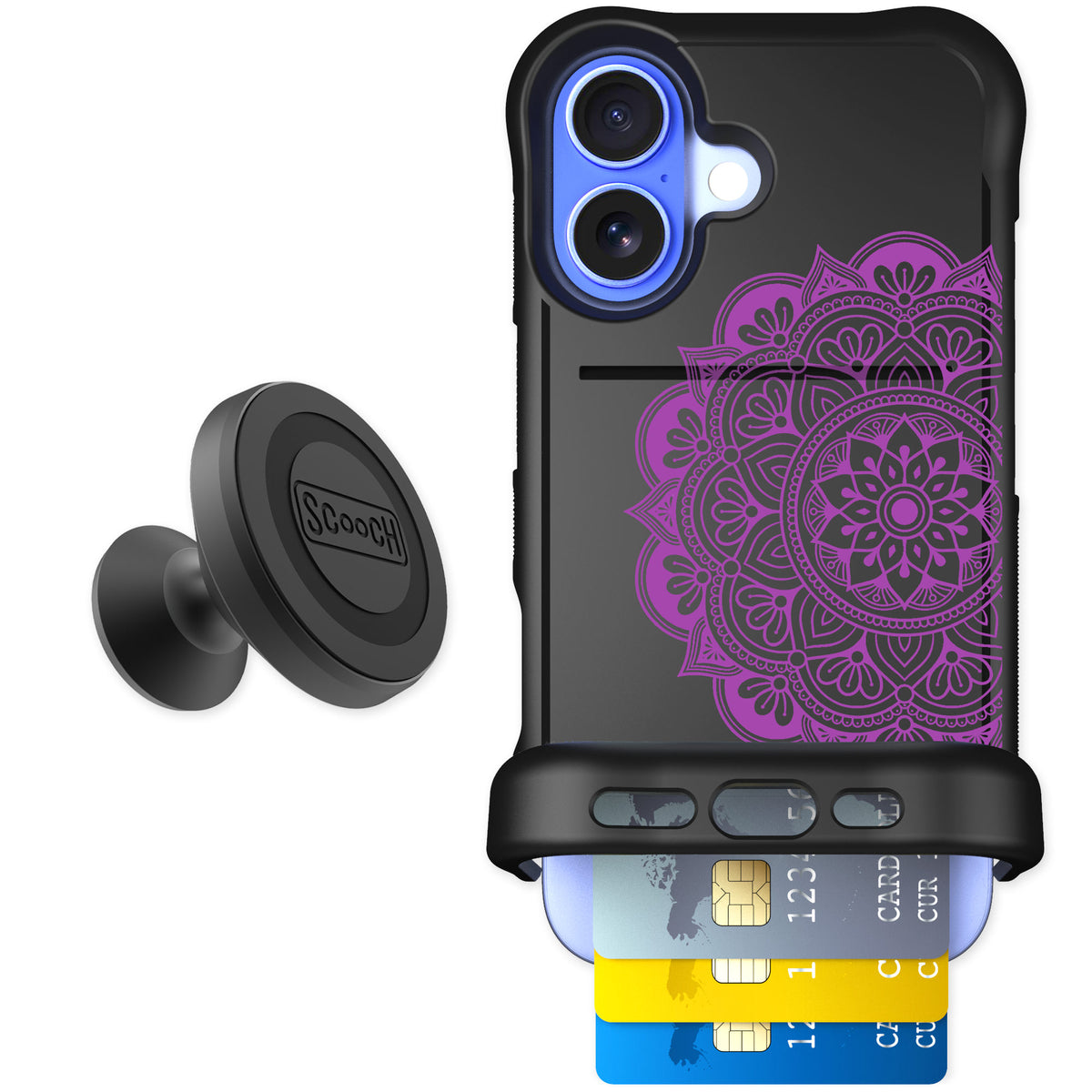 Scooch Wingmate Mandala Dreams for iPhone 16 — Starter Bundle