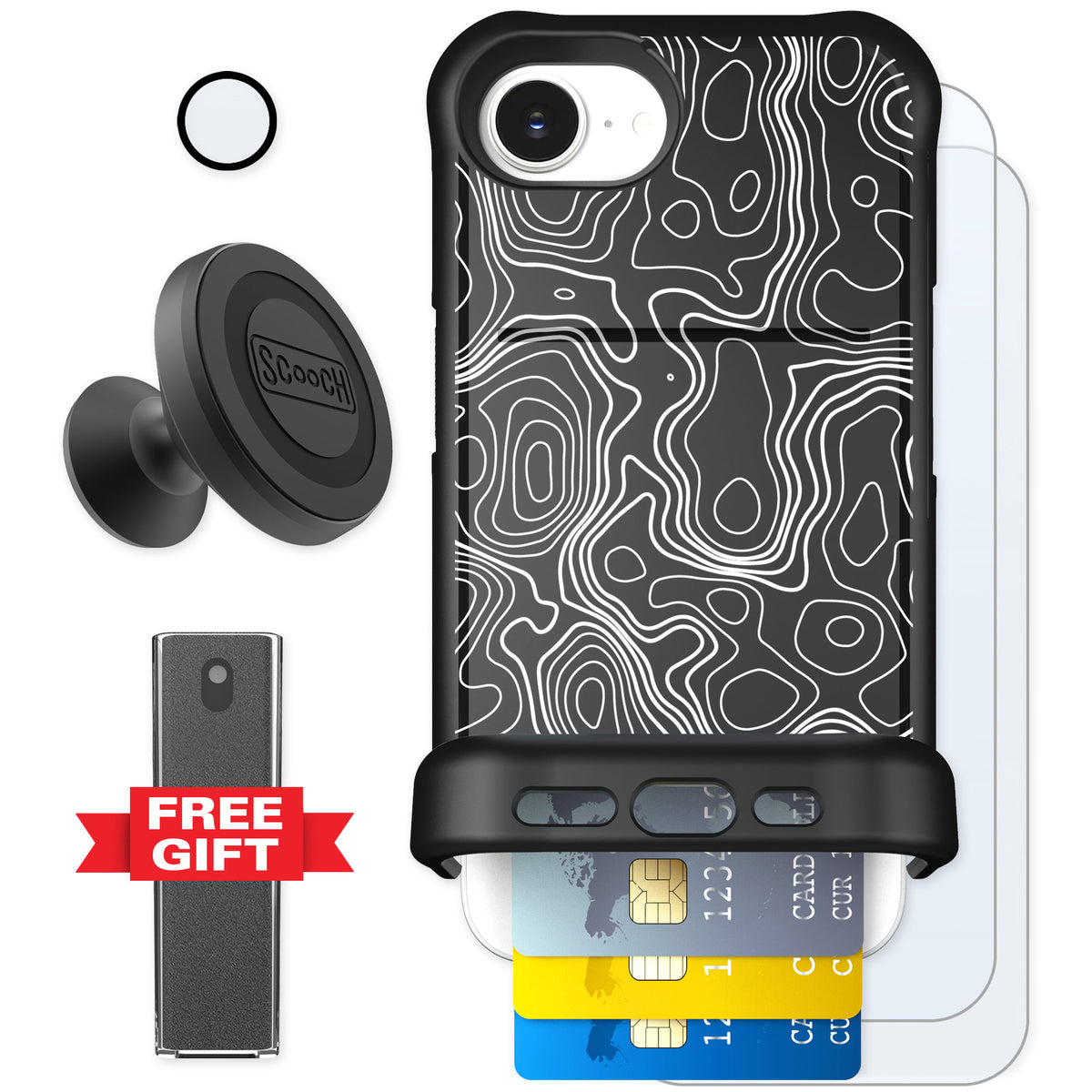 Scooch Wingmate Topography for iPhone 17e — Defender Bundle