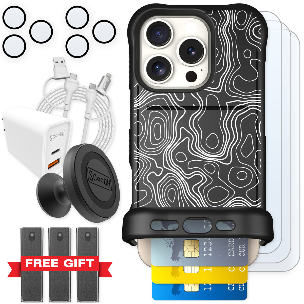 Scooch Wingmate Topography for iPhone 16 Pro — Ultimate Bundle
