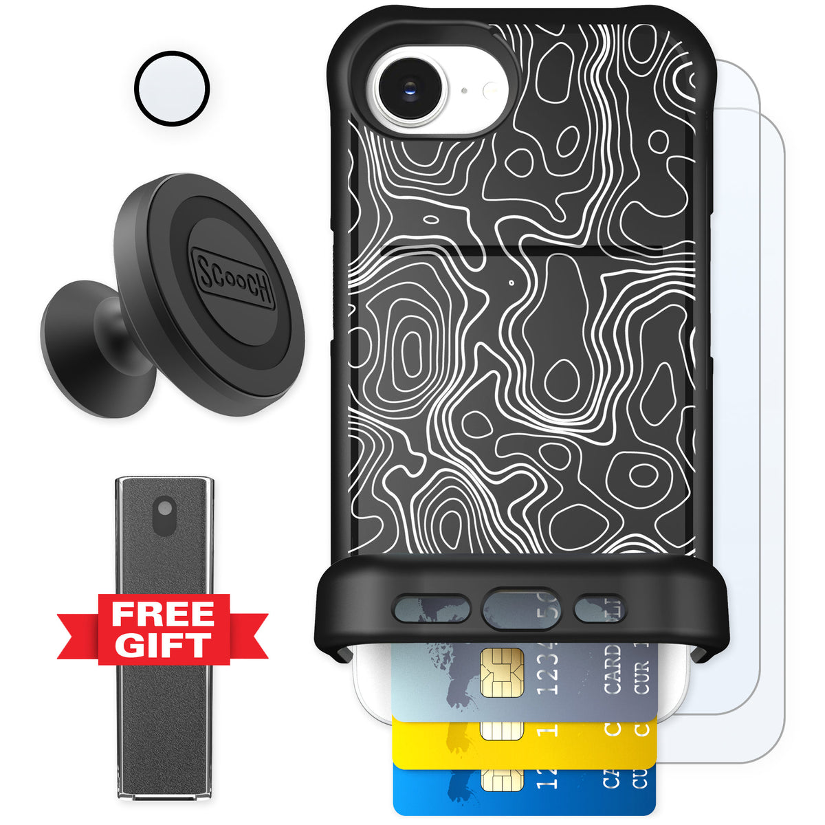 Scooch Wingmate Topography for iPhone 16e — Defender Bundle