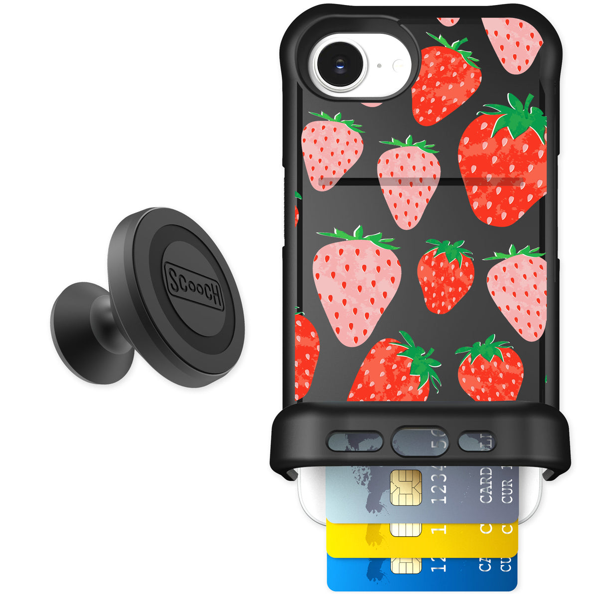 Scooch Wingmate Strawberry Fields for iPhone 16e — Starter Bundle