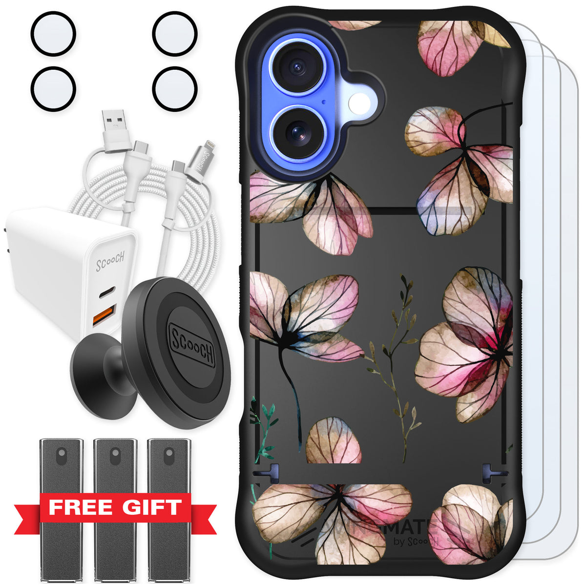 Scooch Wingmate Dried Flowers for iPhone 16 — Ultimate Bundle