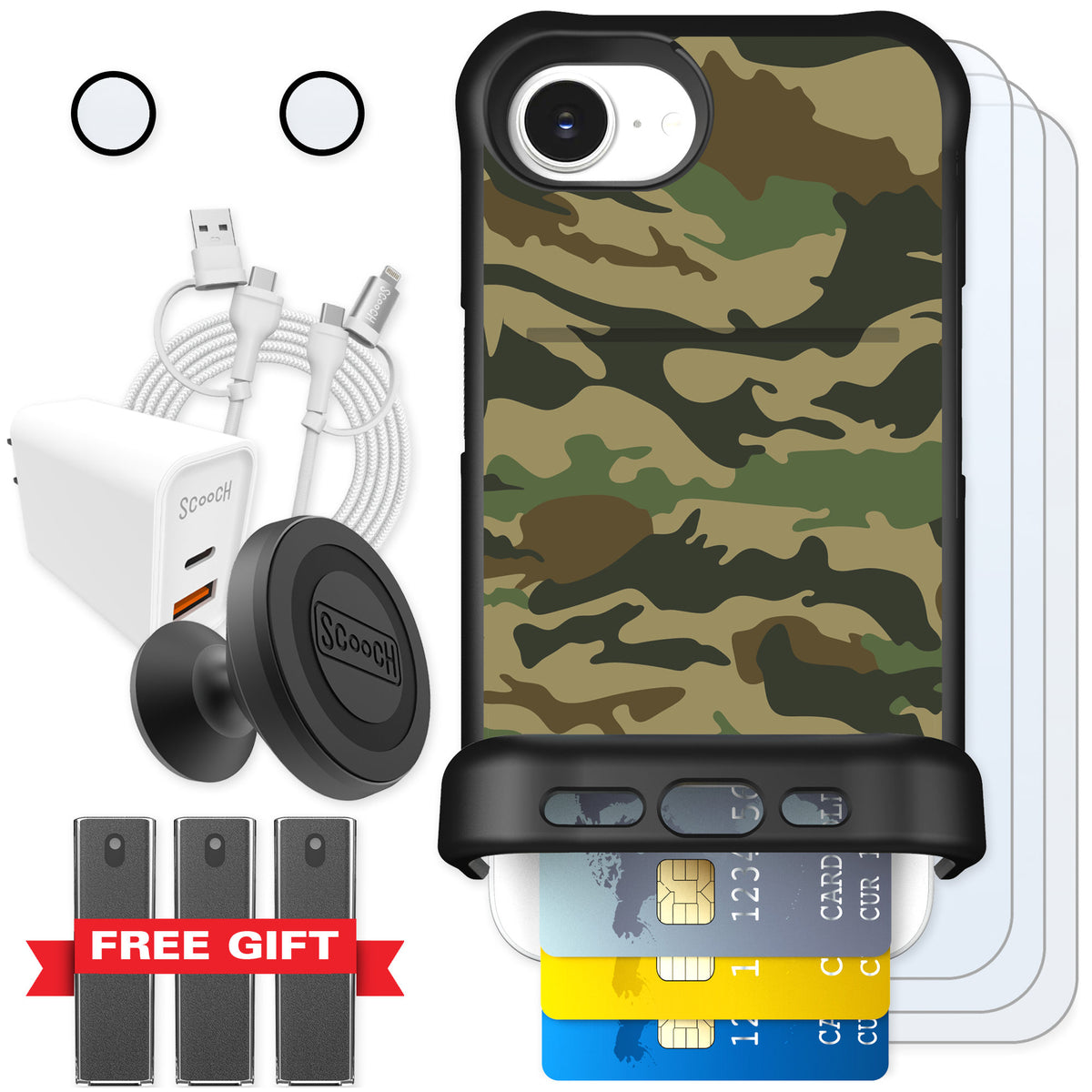 Scooch Wingmate Classic Camo for iPhone 17e — Ultimate Bundle