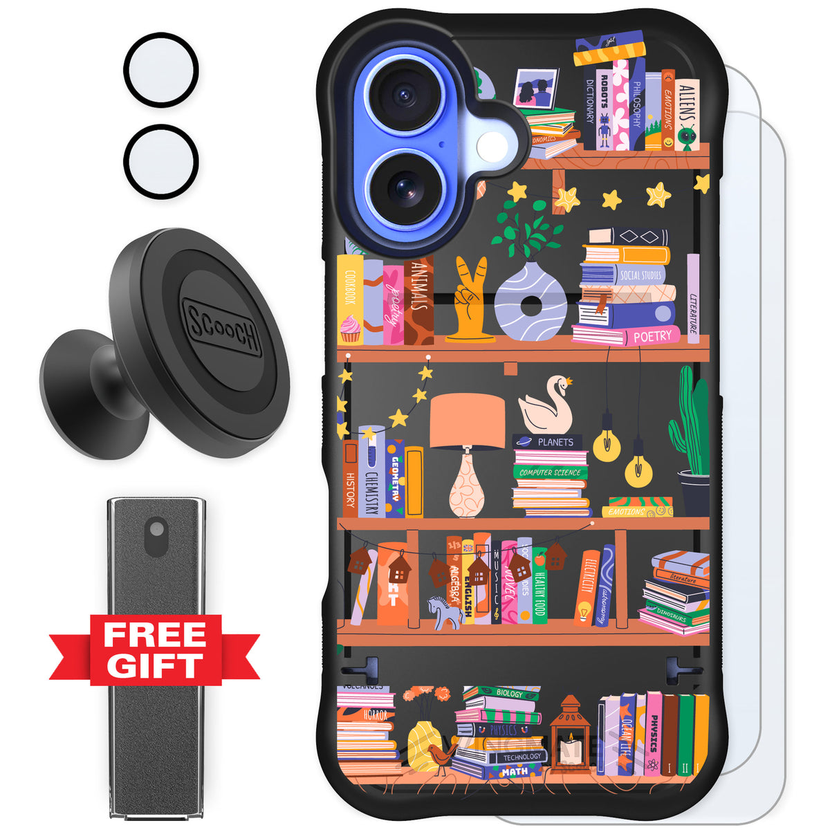Scooch Wingmate Little Library for iPhone 16 — Defender Bundle