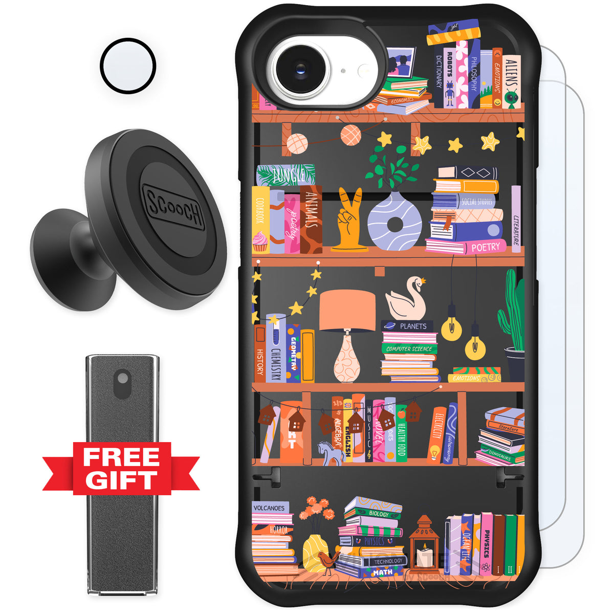Scooch Wingmate Little Library for iPhone 16e — Defender Bundle