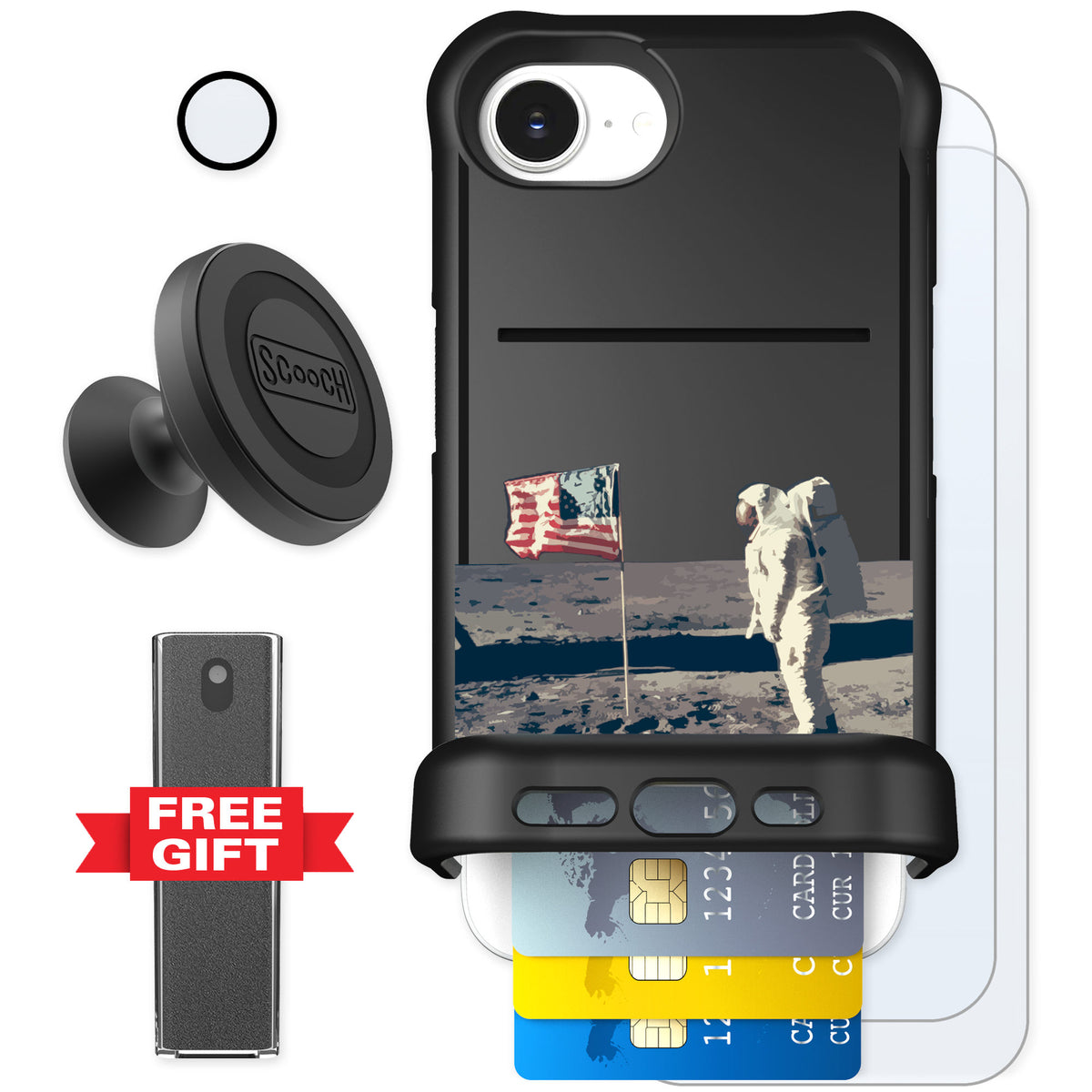 Scooch Wingmate Lunar Landing for iPhone 17e — Defender Bundle